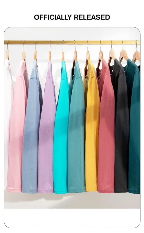 2026 Brand New Combed Compactall Cotton Heavy Round Neck Solid Color