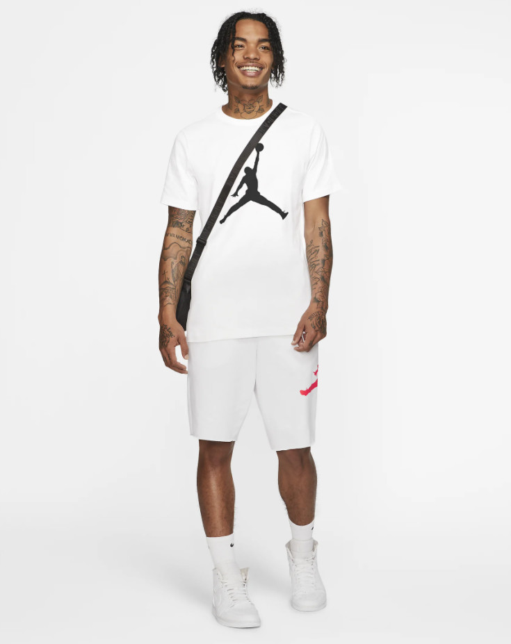 Nike Air Jordan Jumpman Logo Mens T-Shirt White Multi Size Casual Top