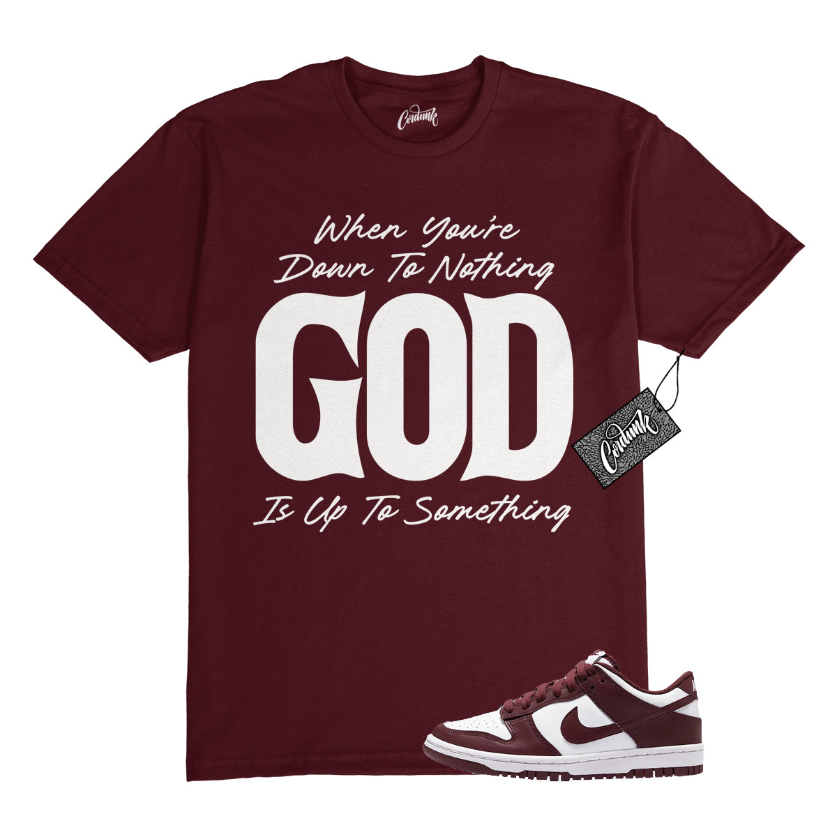 Dunk Team Red White Low Maroon Burgundy T Shirt Match UTS