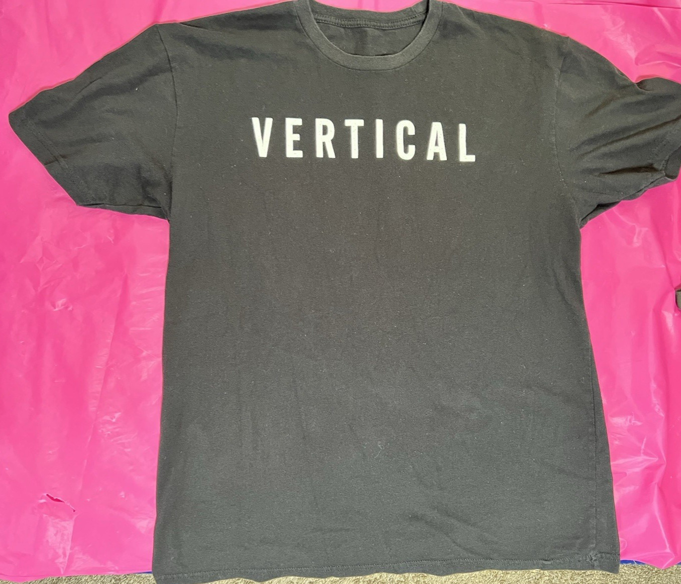 Black Vertical Tshirt No Size, Measurements Available No Tag Preowned