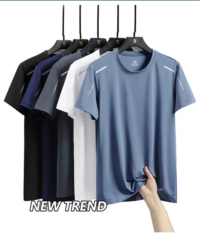 Men’s Running Quick Drying T-shirts Breathable Hiking Fishing Tees.