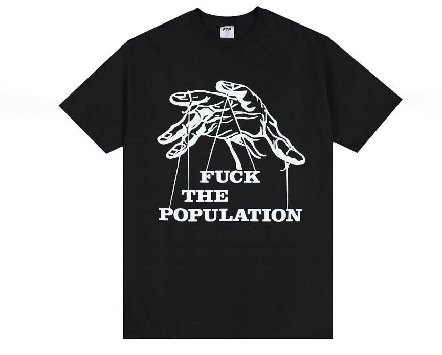 FTP FUCKTHEPOPULATION Puppet Master Tee Shirt Black Size M MEDIUM