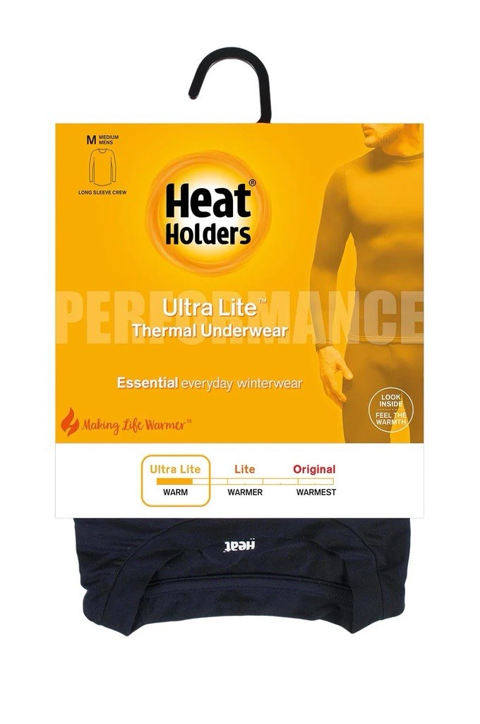 Heat Holders Men’s ULTRA LITE™ Base Layer Top Black Size XL