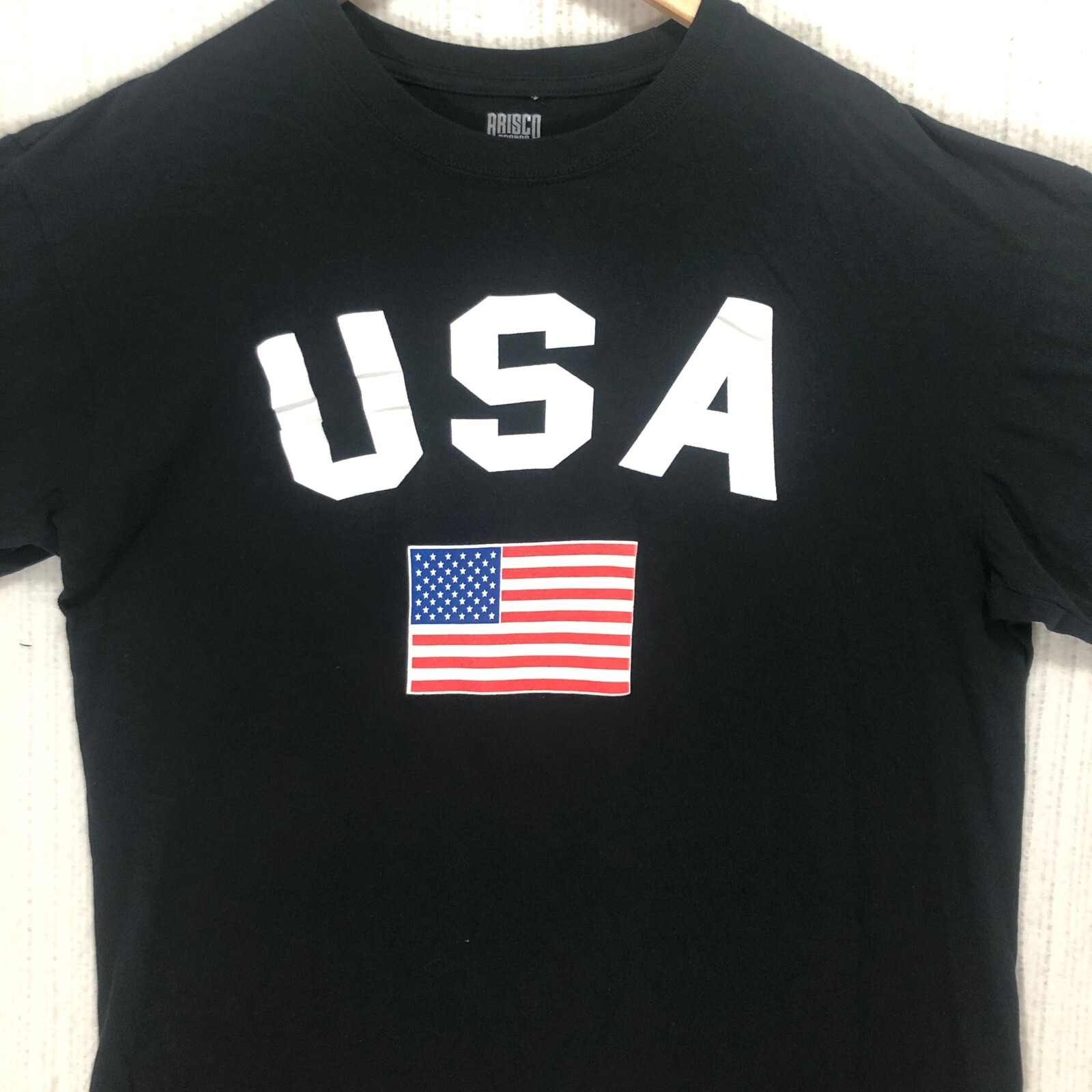USA Chest Hit Flag Graphic Print Patriotic T-Shirt Brisco brand Men’s Size XL