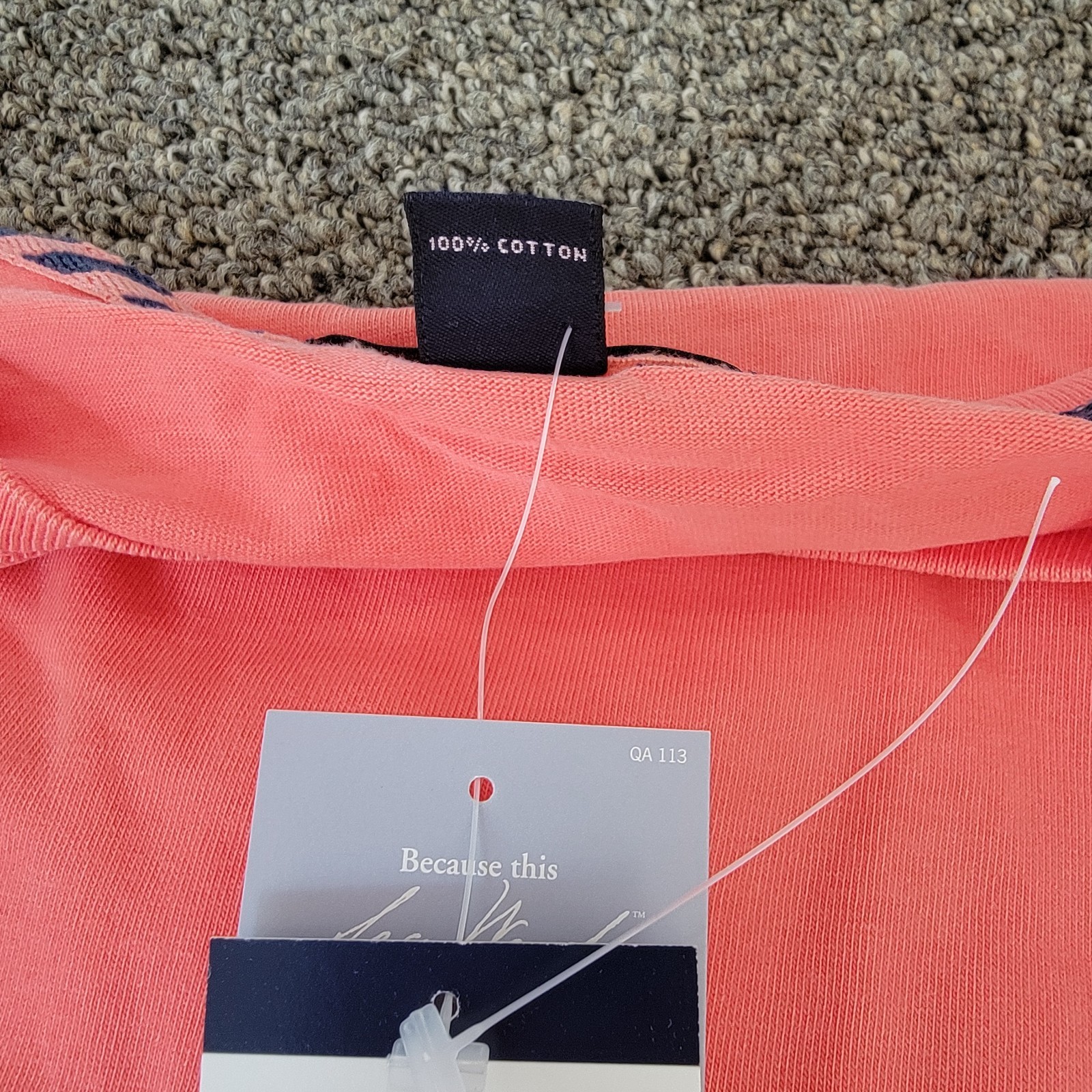 Land’s End Men’s XL 46-48 Deep Coral Sea Wash Pocket T-Shirt New With Tags