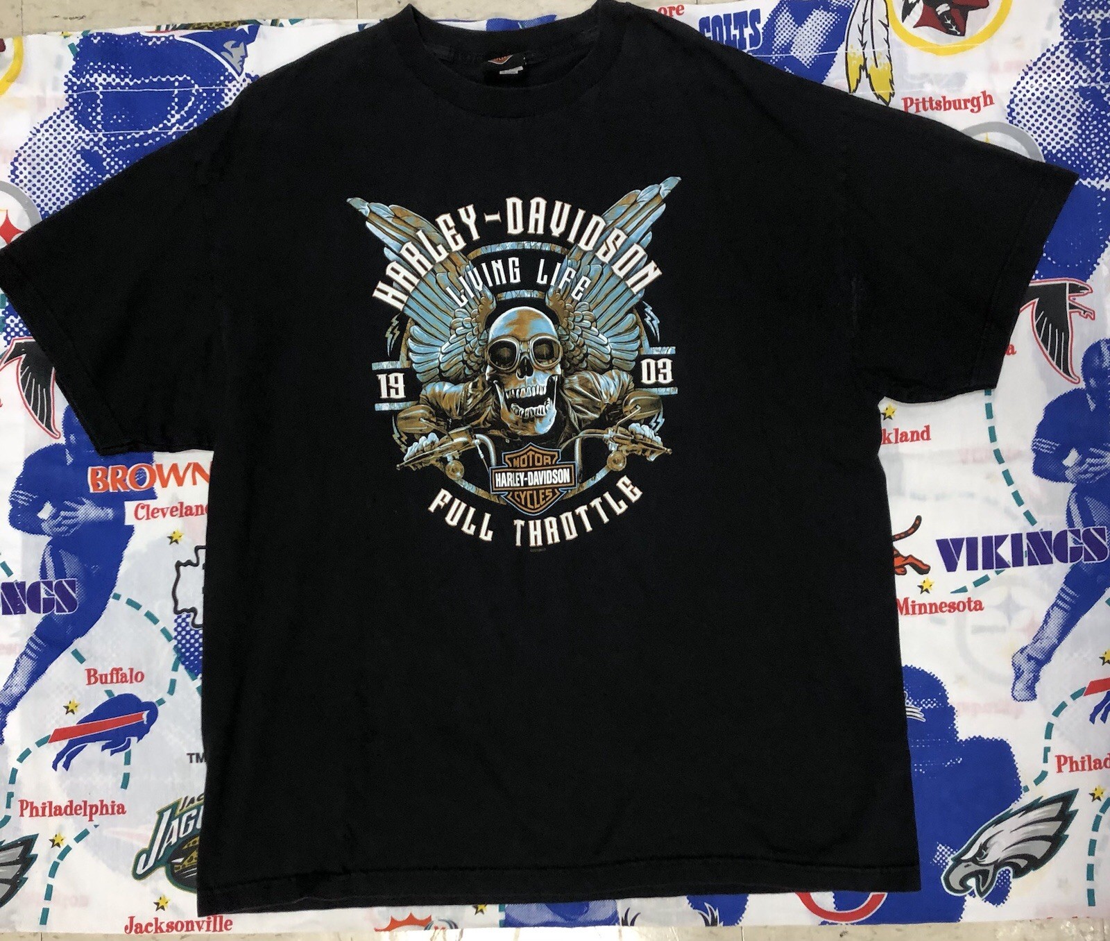 Harley-Davidson Living Life Full Throttle Rocky Top Graphic Print Shirt Size 2XL