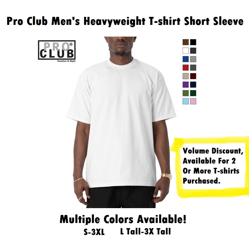 Pro Club Men Heavyweight T-shirt Short Sleeve