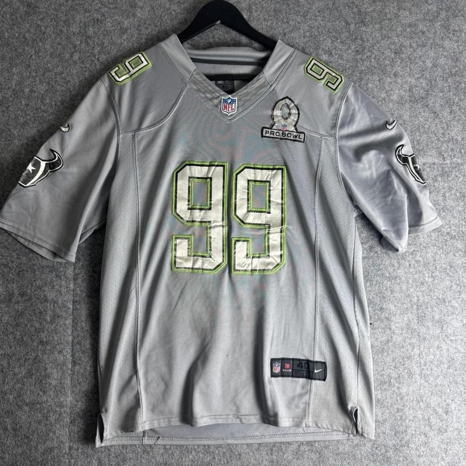 Houston Texans Jersey Mens 40 Gray NFL Football Pro Bowl Shirt Nike Watts 99