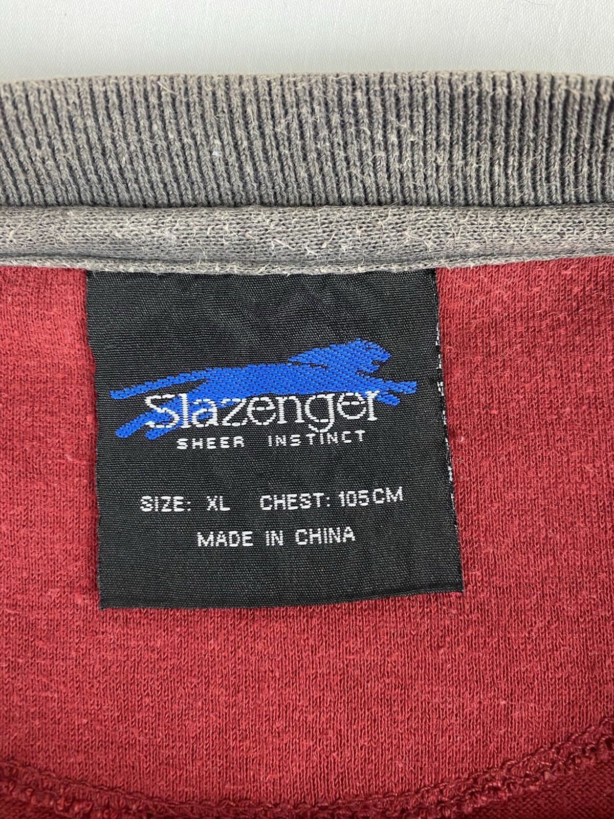 Vintage Slazenger T Shirt Mens XL Maroon Y2K 2000s Logo Casual Sports Outdoors