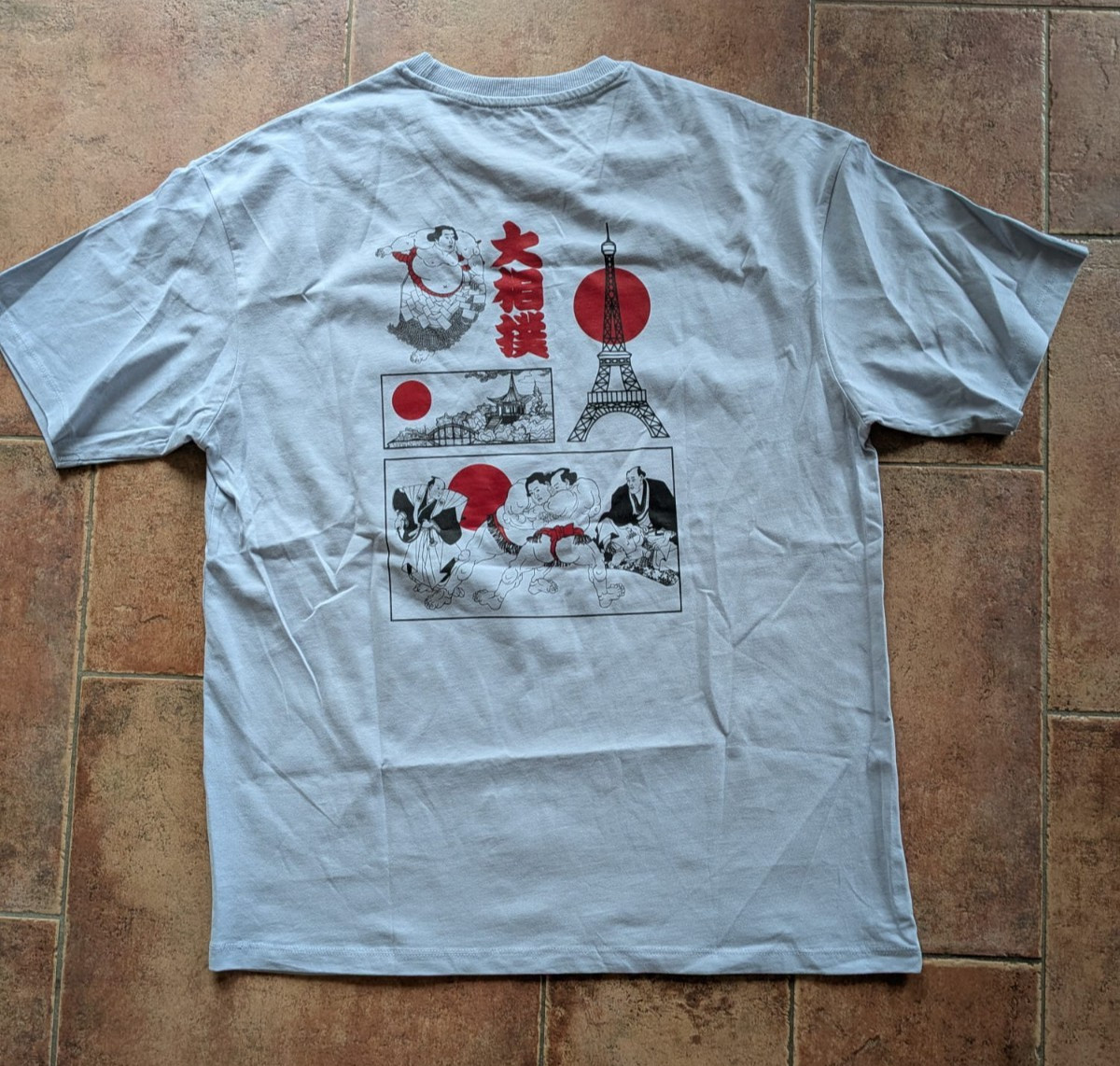 Japan x Paris Sumo Blue T-Shirt – Traditional Artwork Edition