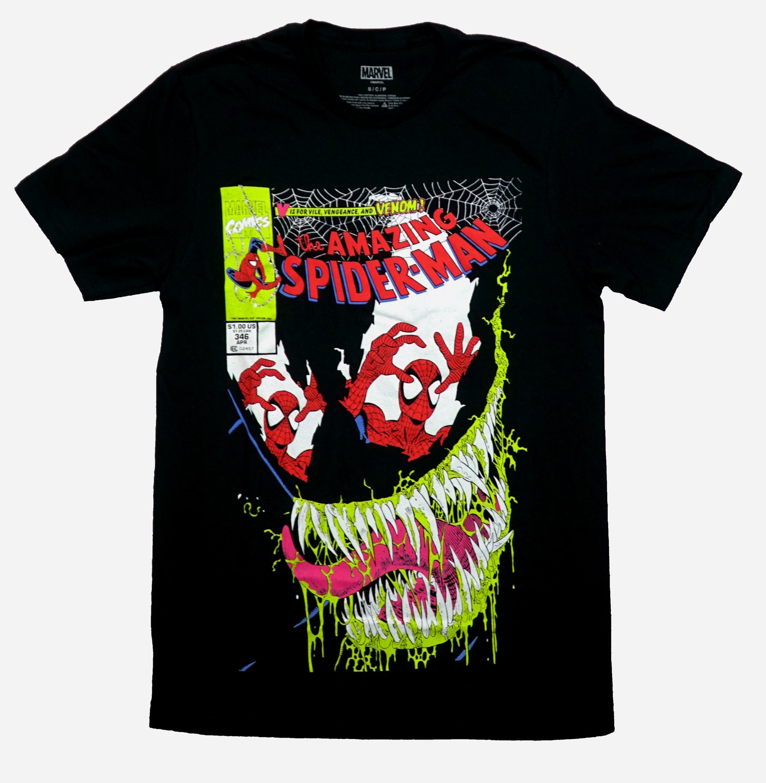 Spider-man New Adult T-Shirt – Erik Larsen Reflected Venom Mouth 346 Cover