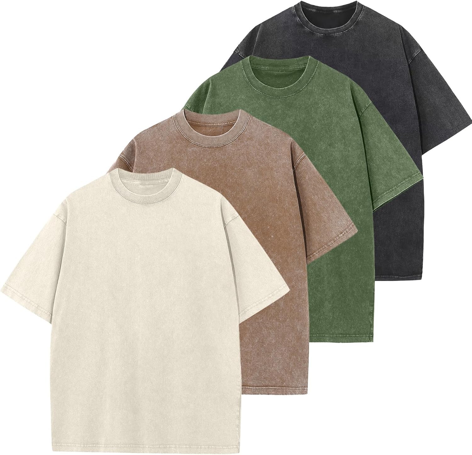 Men’s Oversized Vintage Acid Wash T-Shirt 100% Cotton Loose Fit Streetwear Tee
