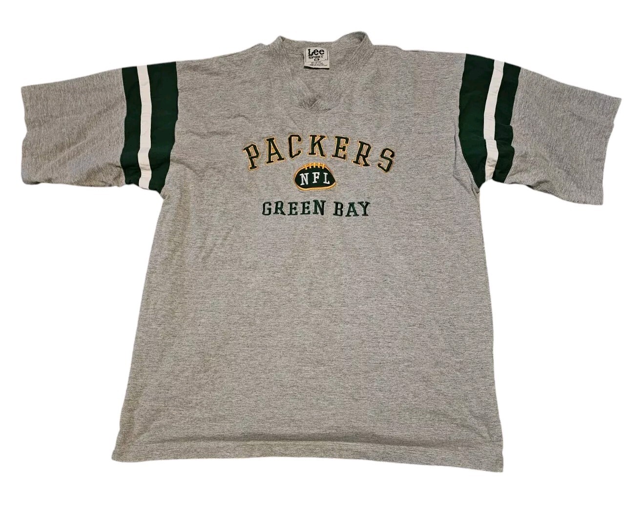 Vintage Lee Sport NFL Green Bay Packers Football Gray T-Shirt Mens Size XL