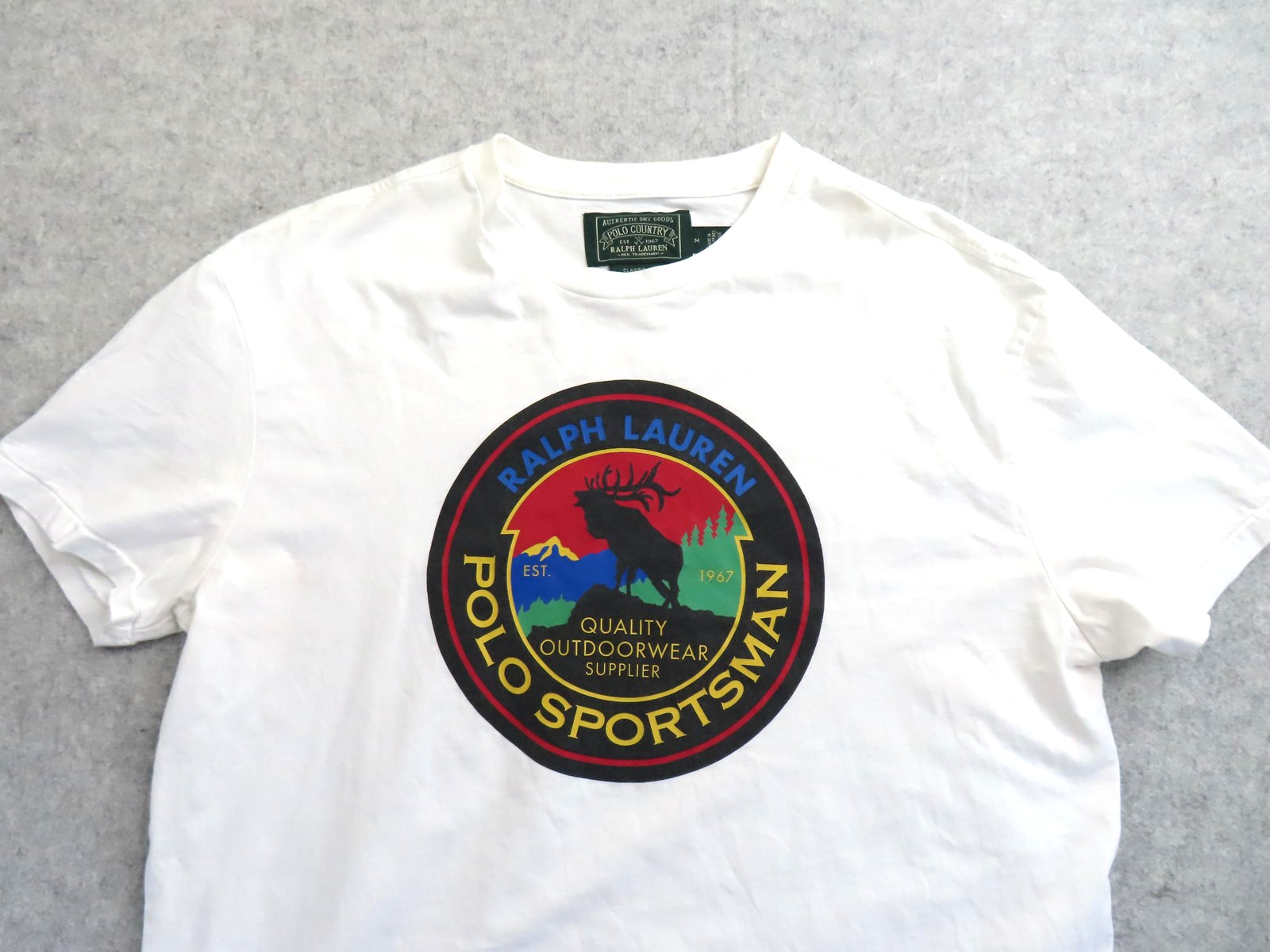 Polo Ralph Lauren Shirt Mens Medium White Polo Country Sportsman Graphic Tee