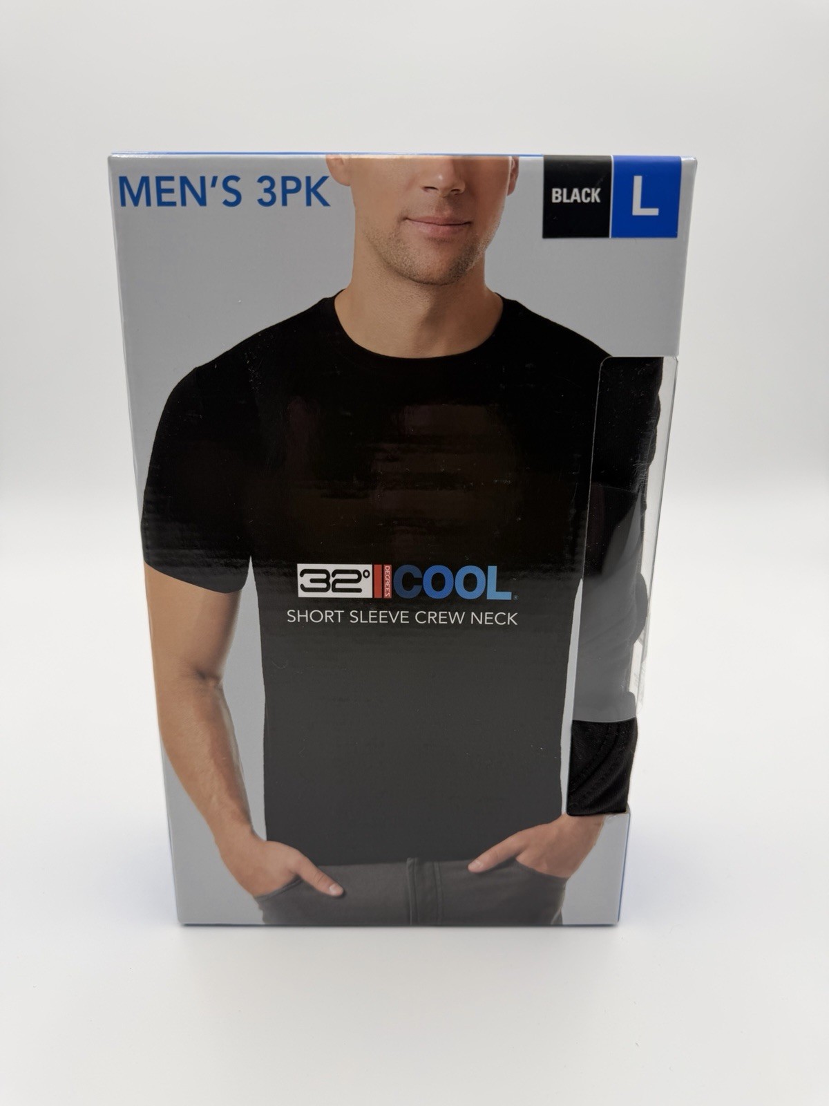 32 Degrees Cool Men’s 3-Pack Crew Neck T-Shirts Black White M L XL NEW