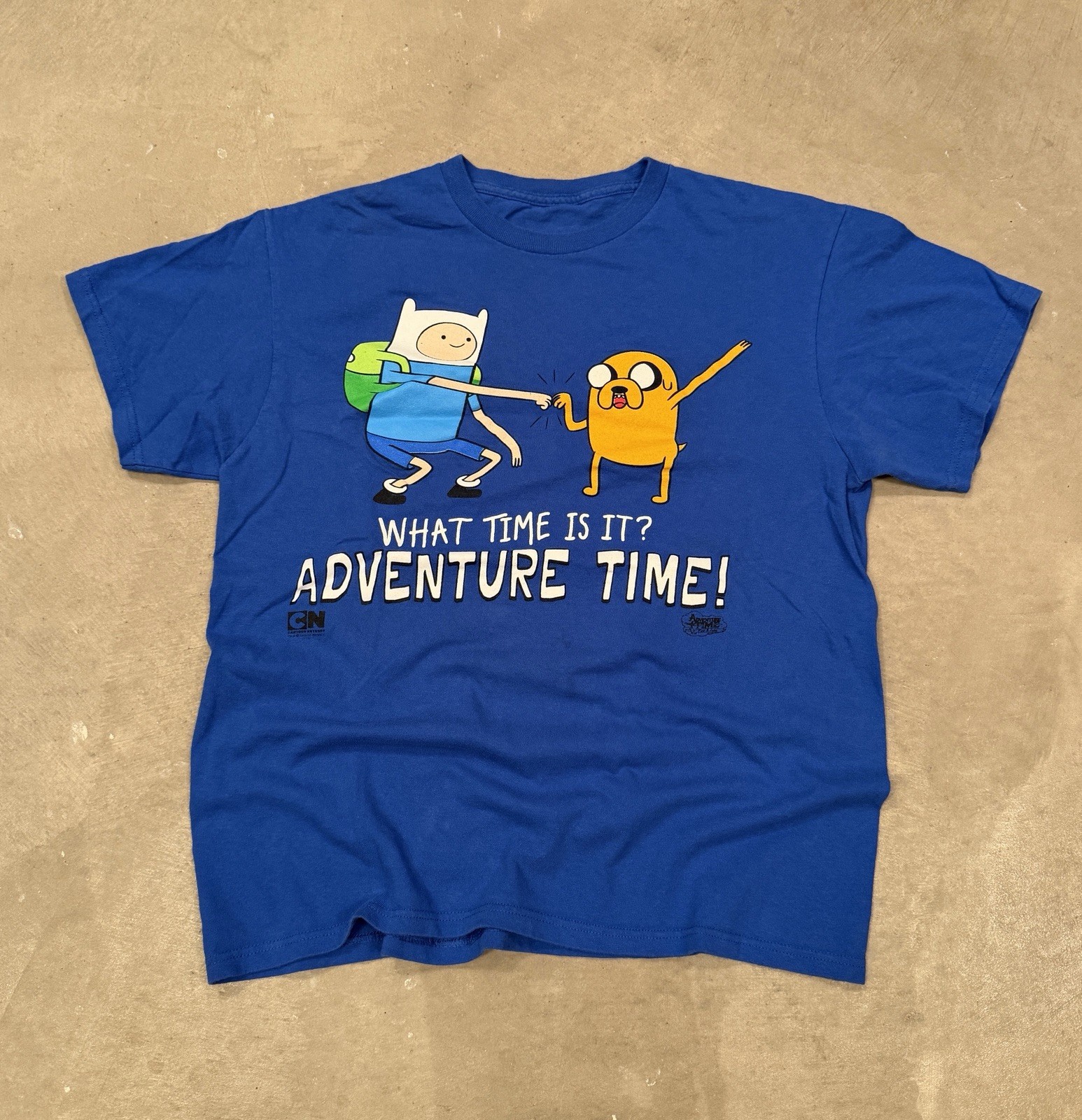 Vintage Adventure Time What Time Is It T Shirt Size M Blue Fun Retro Ships Fast