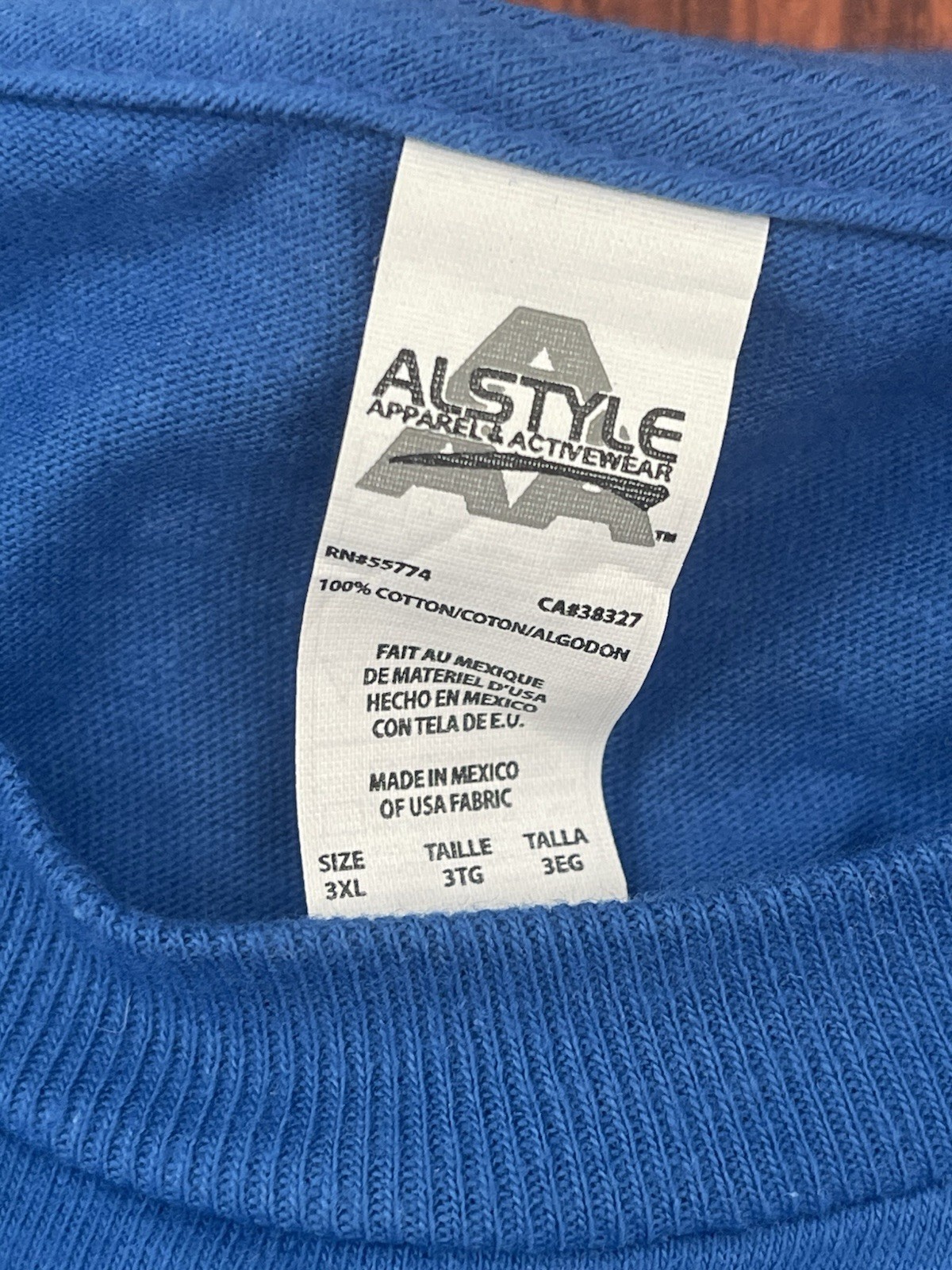 AAA Alstyle Mens 3XL Plain Short Sleeves Tee Blank Royal Blue Casual T Shirt