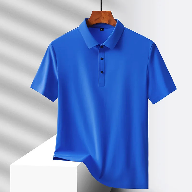 Men Summer Ice Silk Quick Dry Polo Shirt Casual Office Golf Top Tee Tshirt Gift