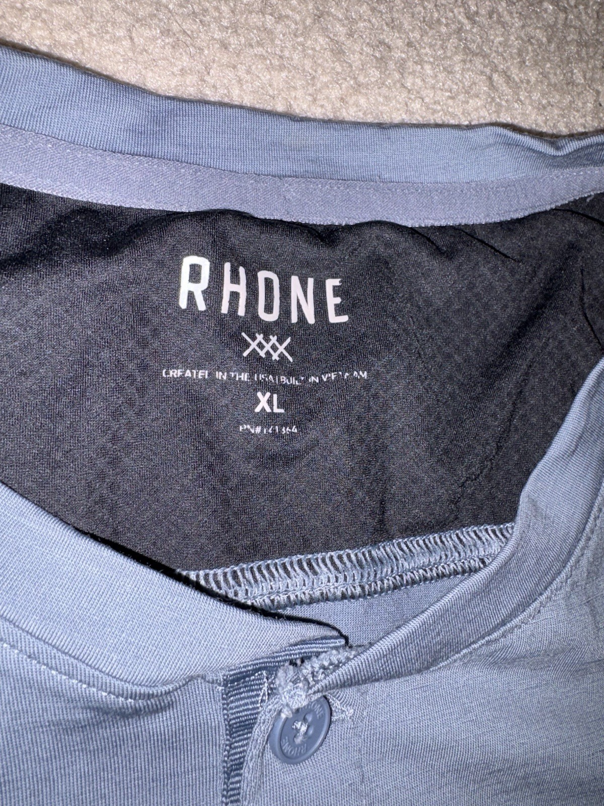 Rhone Henley Shirt Mens XL Gray Short Sleeve Merino Wool Blend Base Layer Casual