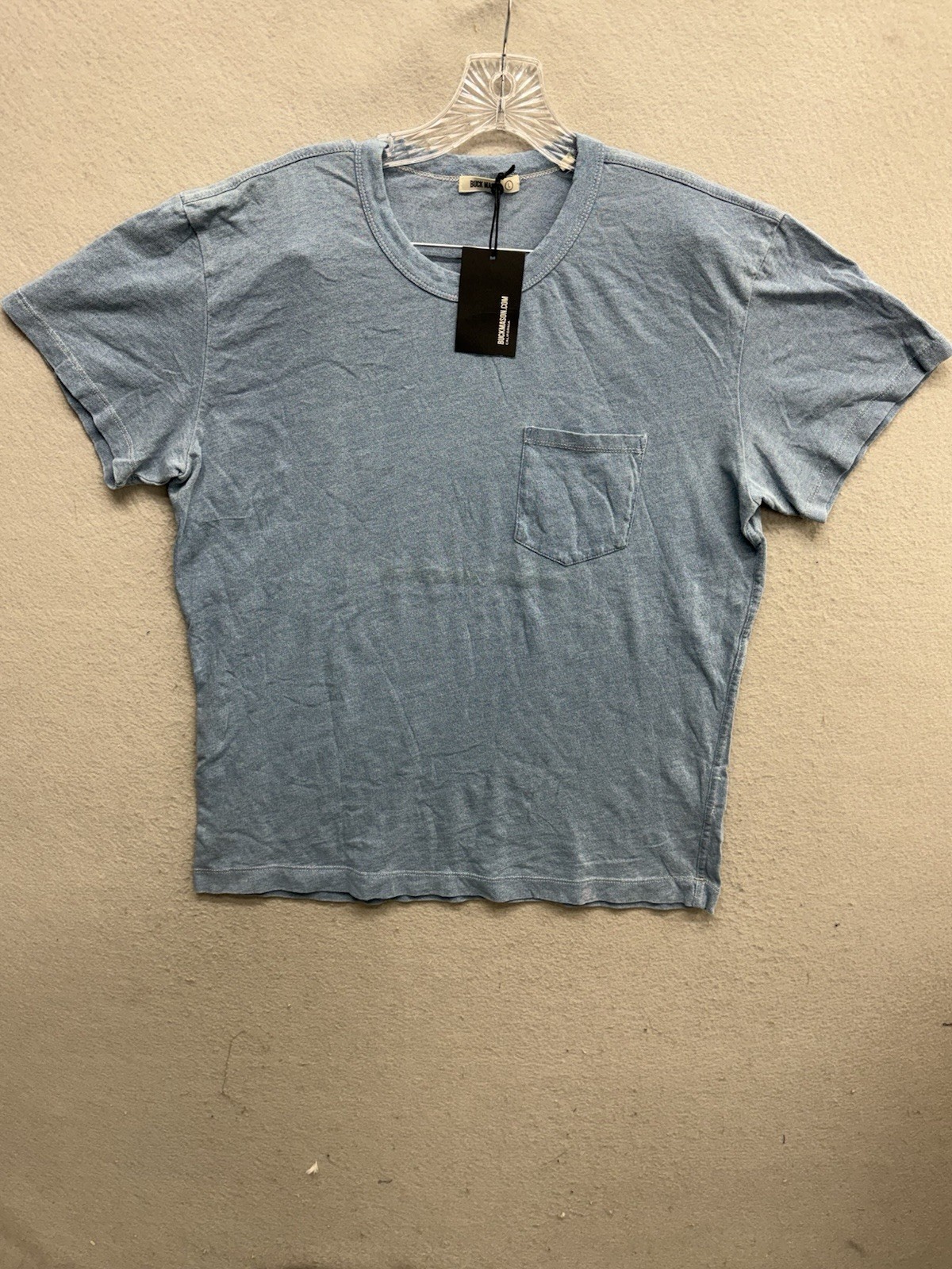 New* Buck Mason Indigo Dipped Mens Large Cotton Classic Tee Shirt MSRP $55