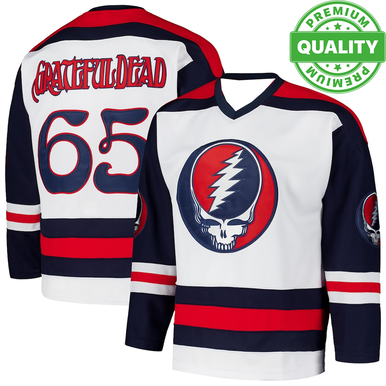 #65 Logo Band GratEeful Dead Hockey Jersey 3D AOP Unisex S-6XL EM1581