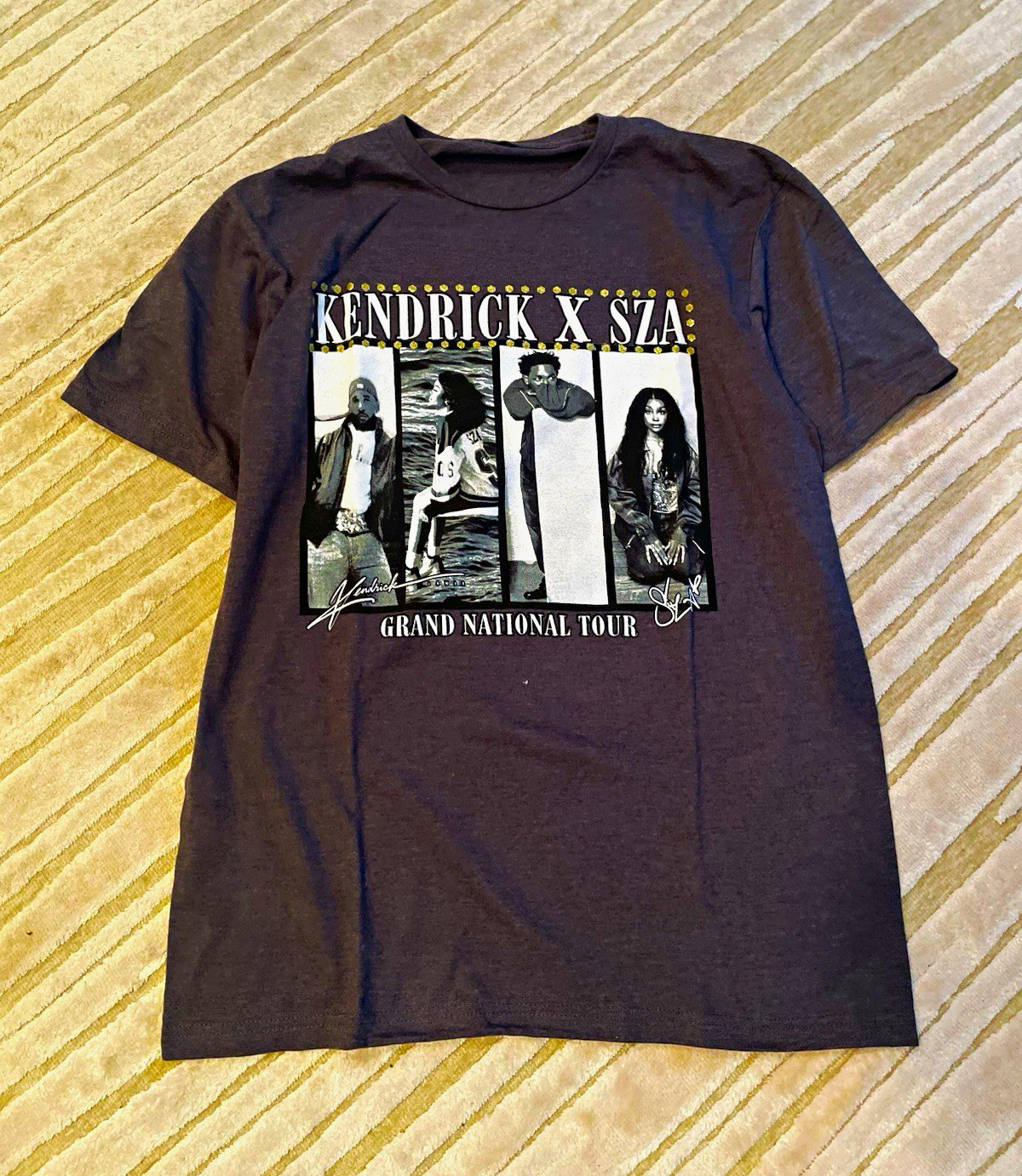 Kendrick x SZA Grand National Tour Black Graphic Print Crew Neck T-Shirt Men’s S