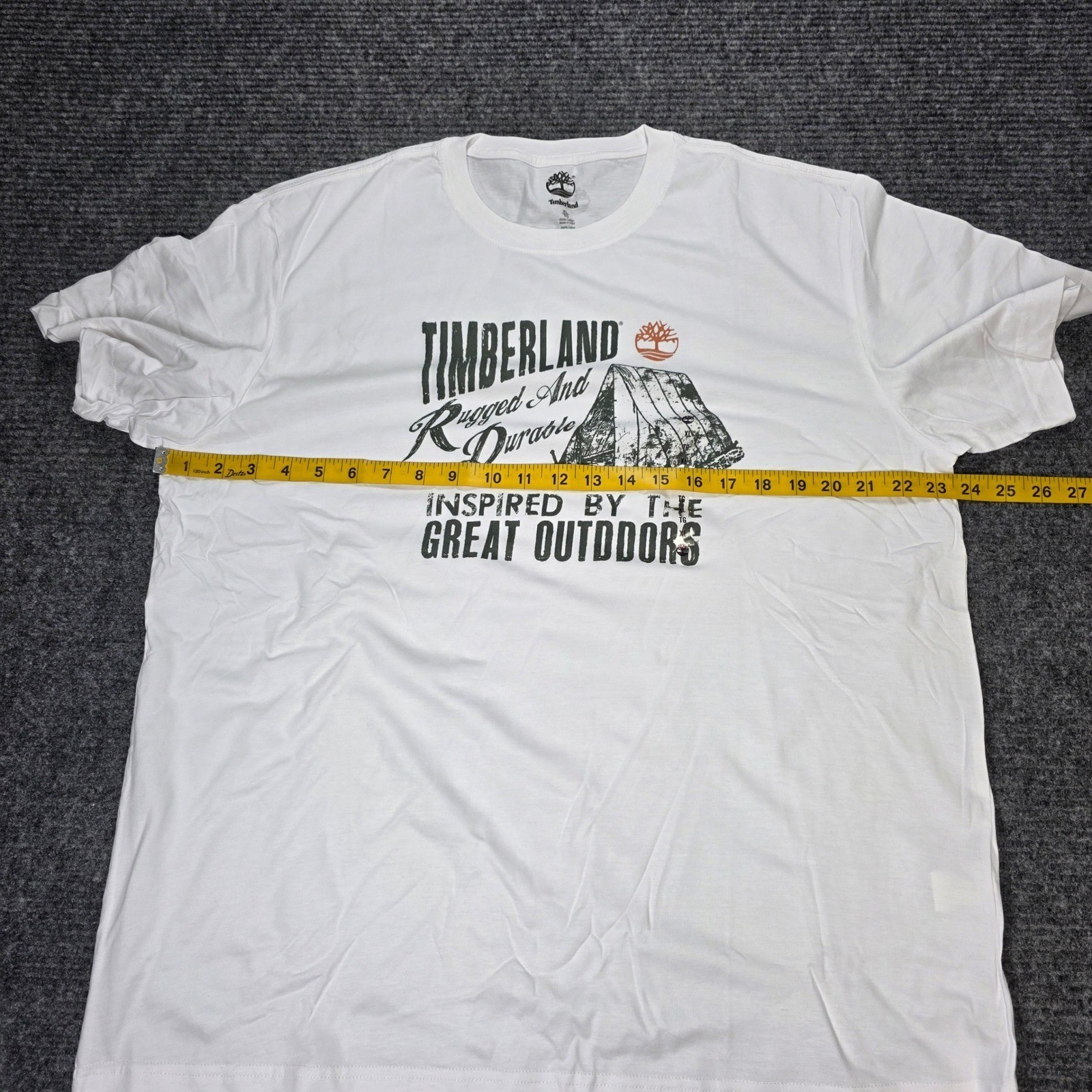 Timberland Graphic T-Shirt Men’s Size XL White Great Outdoors Logo Cotton NWT