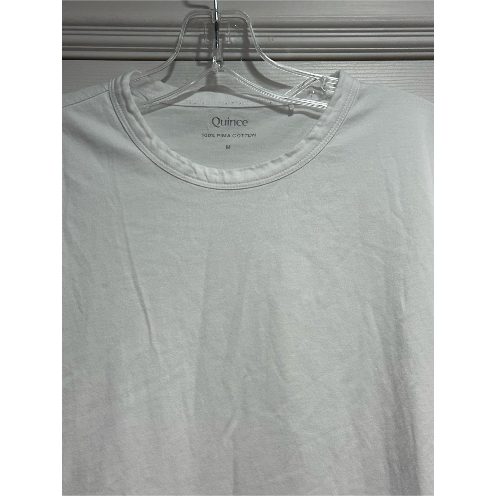Quince Mens 100% Pima Cotton Slub Crewneck Tee Shirt White MEDIUM Short Sleeve