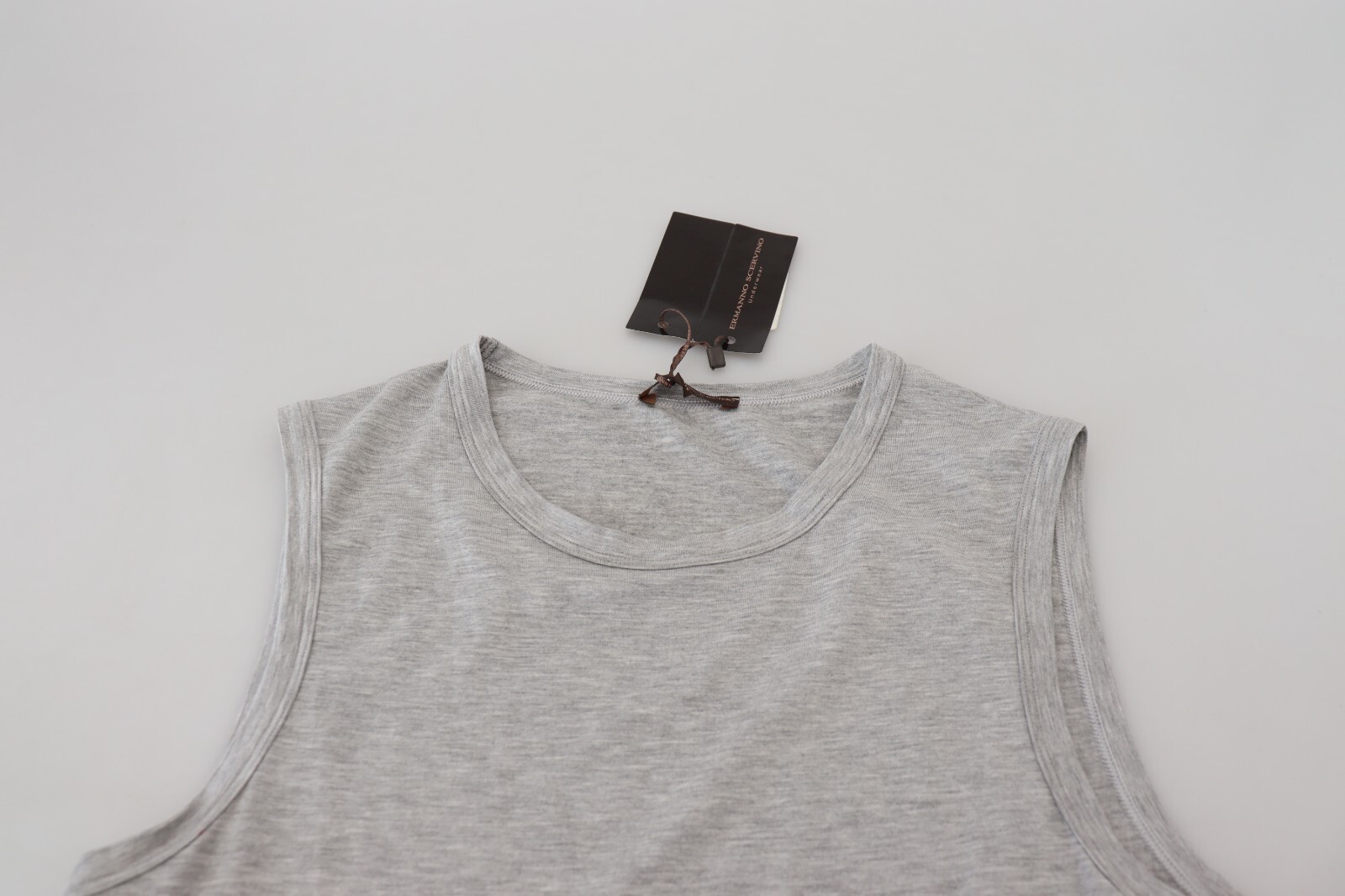 ERMANNO SCERVINO T-shirt Grey Sleeveless Men Pullover IT48/US38/M RRP 150usd