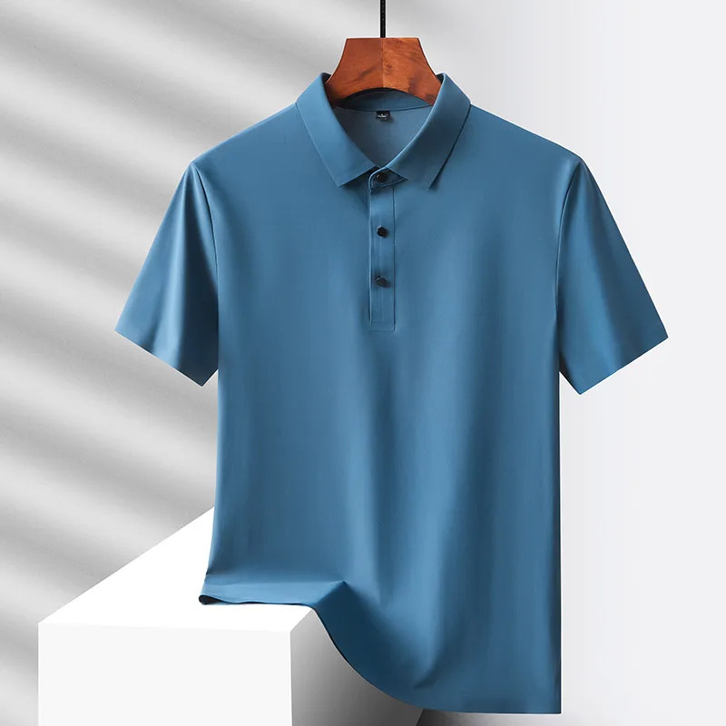 Men Summer Ice Silk Quick Dry Polo Shirt Casual Office Golf Top Tee Tshirt Gift