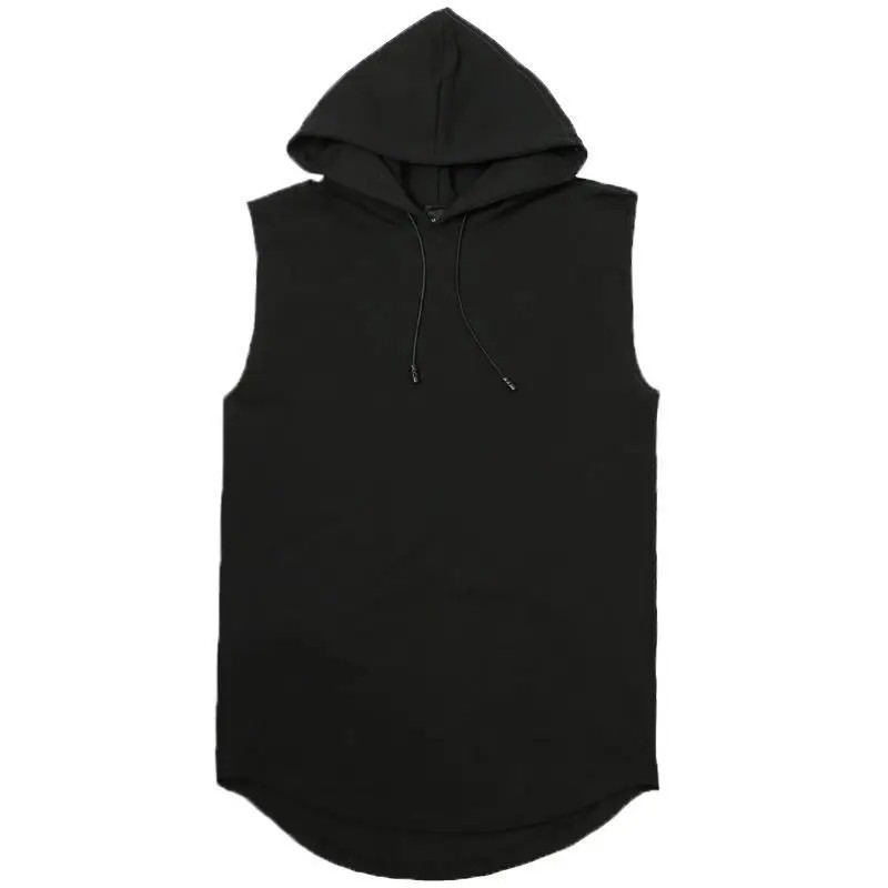 Solid Color Men’s Tank Tops Vest Sleeveless Tees For Male Hooded