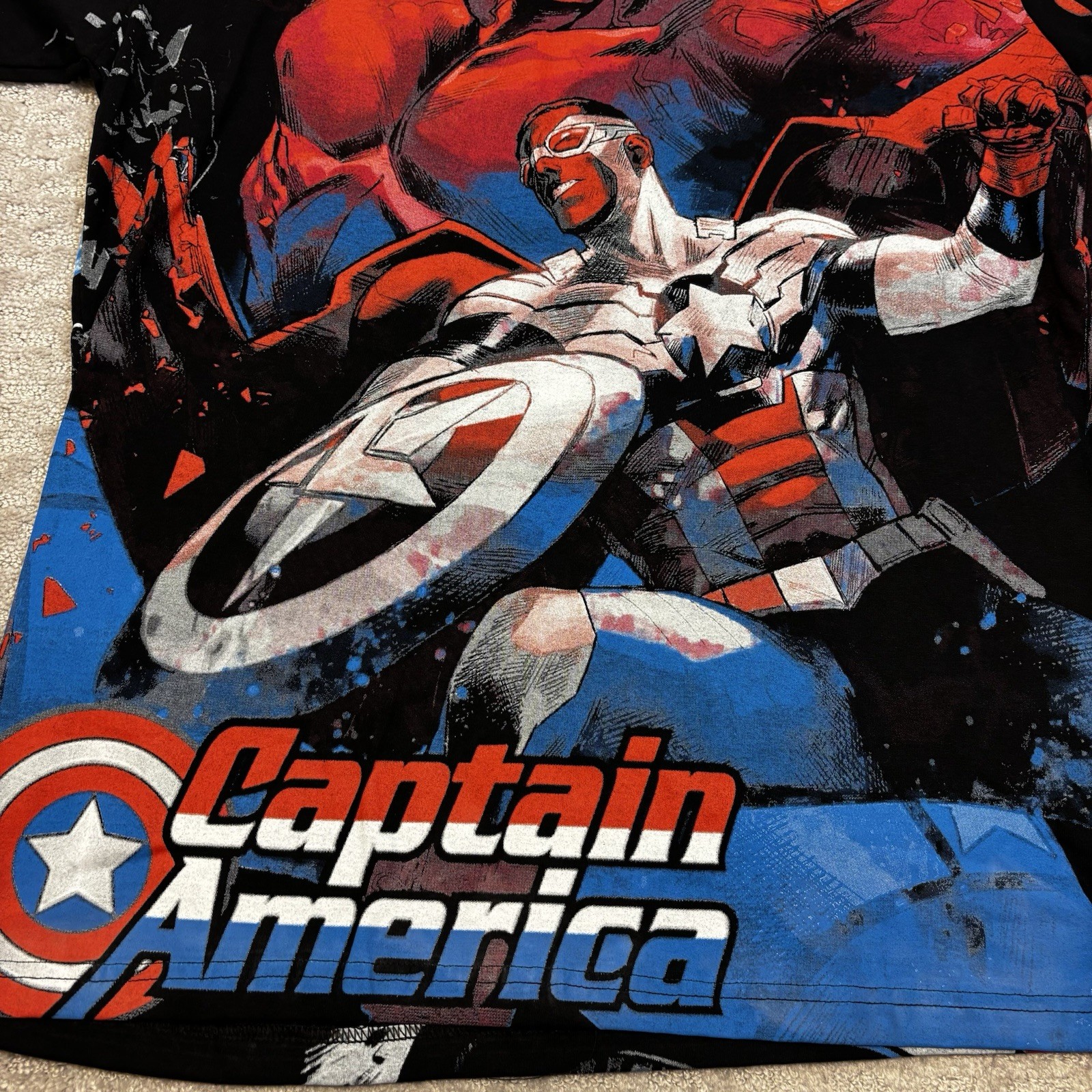 Captain America Red Hulk AOP All Over Print T-shirt Sz XL/2XL Comic Avengers