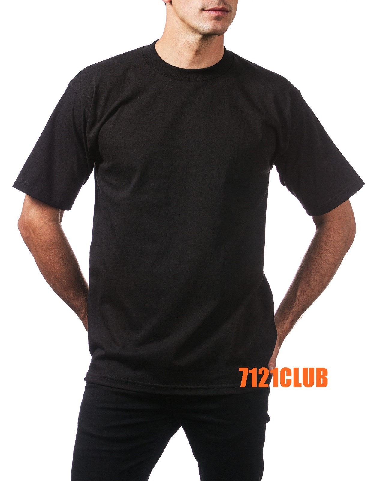 6 PACK PRO CLUB MENS T SHIRTS PLAIN BLACK PROCLUB HEAVYWEIGHT SHORT SLEEVE S-7XL