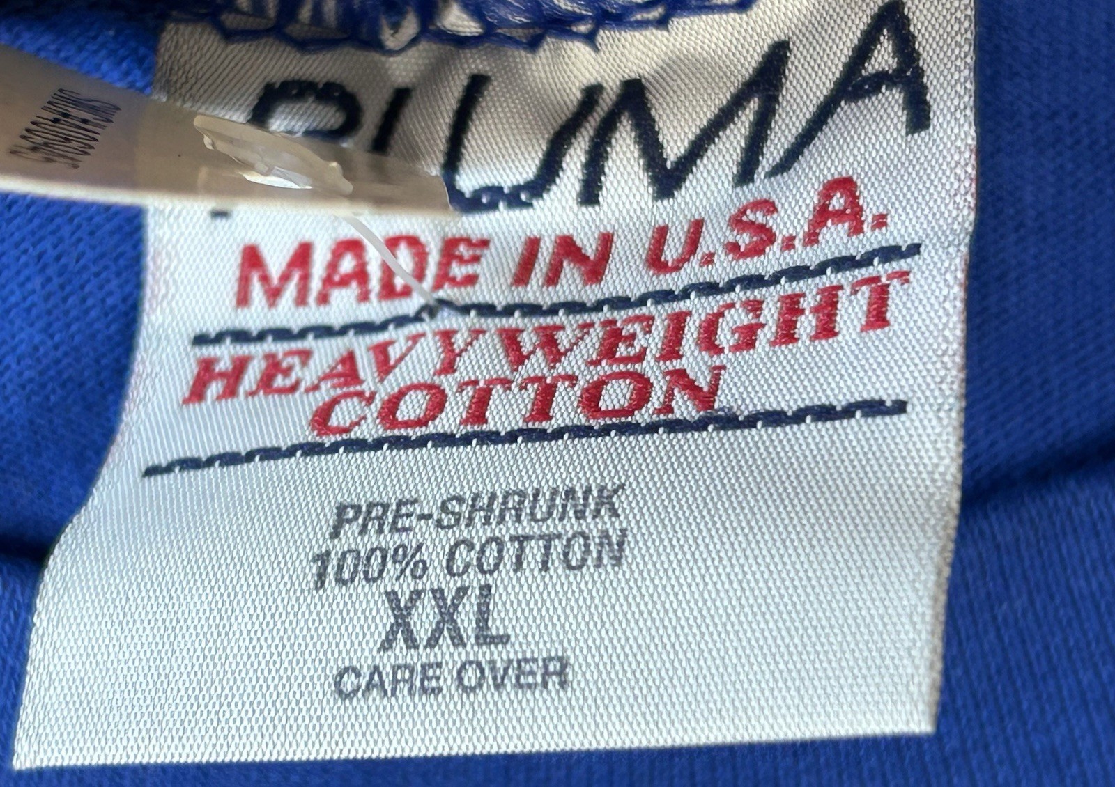NOS Vintage 90s PLUMA Heavyweight 100% Cotton Blue Long Sleeve T Shirt XXL USA