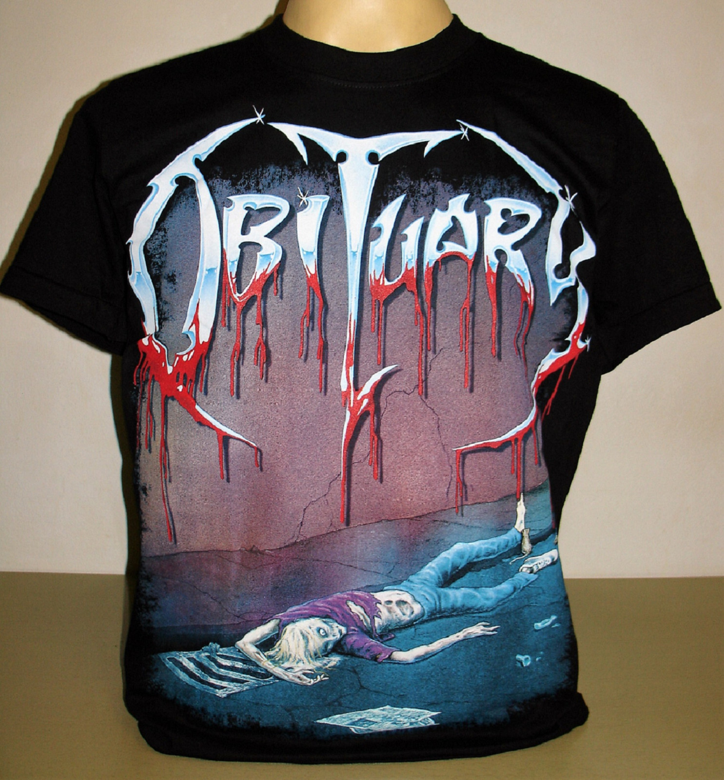 Obituary Slowly We Rot Black T-Shirt Size S M L XL 2XL 3XL Death Metal Band New