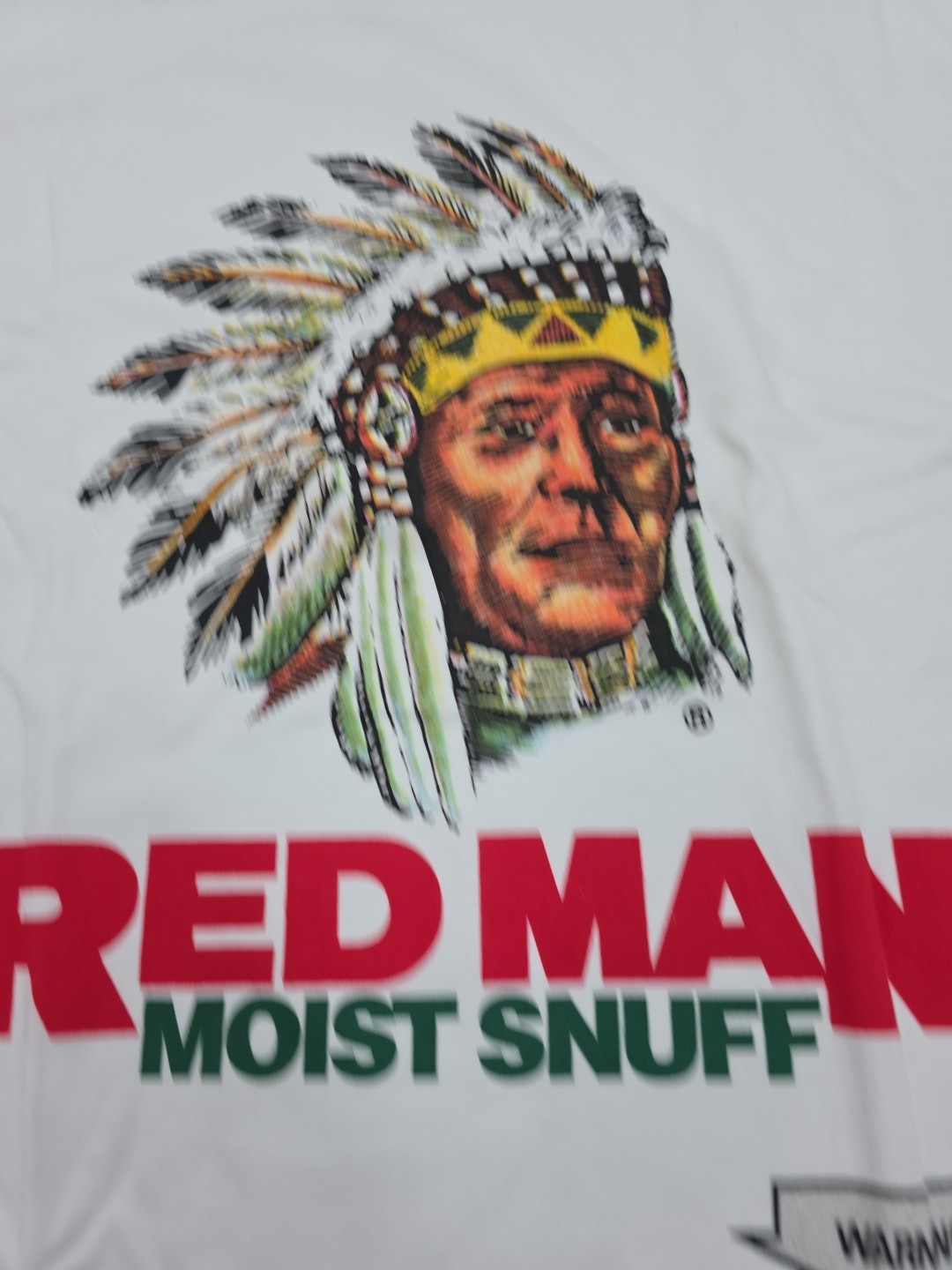 NOS Vintage 90s RED MAN Moist Snuff T-SHIRT Indian TOBACCO Tee SINGLE Stitch XL