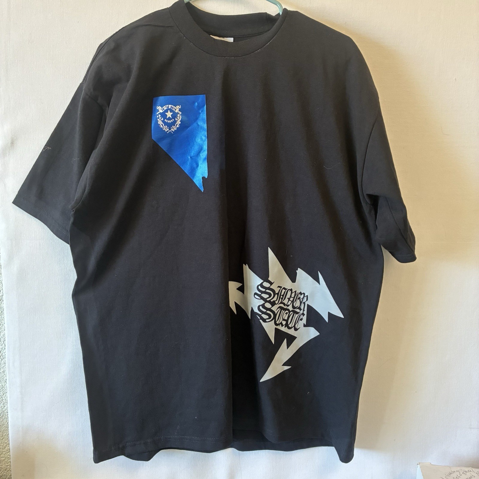 Pro Club Heavyweight Silver State T-Shirt Mens XL Black Graphic Bighorn Ram NV
