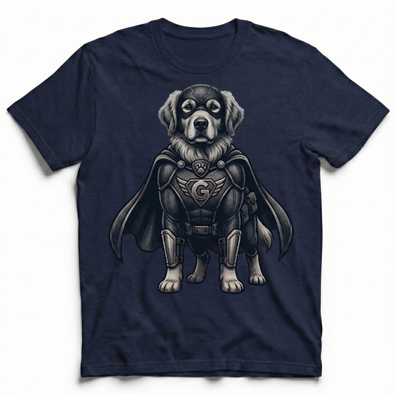 Superhero Dog Golden Retriever T-Shirt Comic Hero Cape Animal Lover Tee