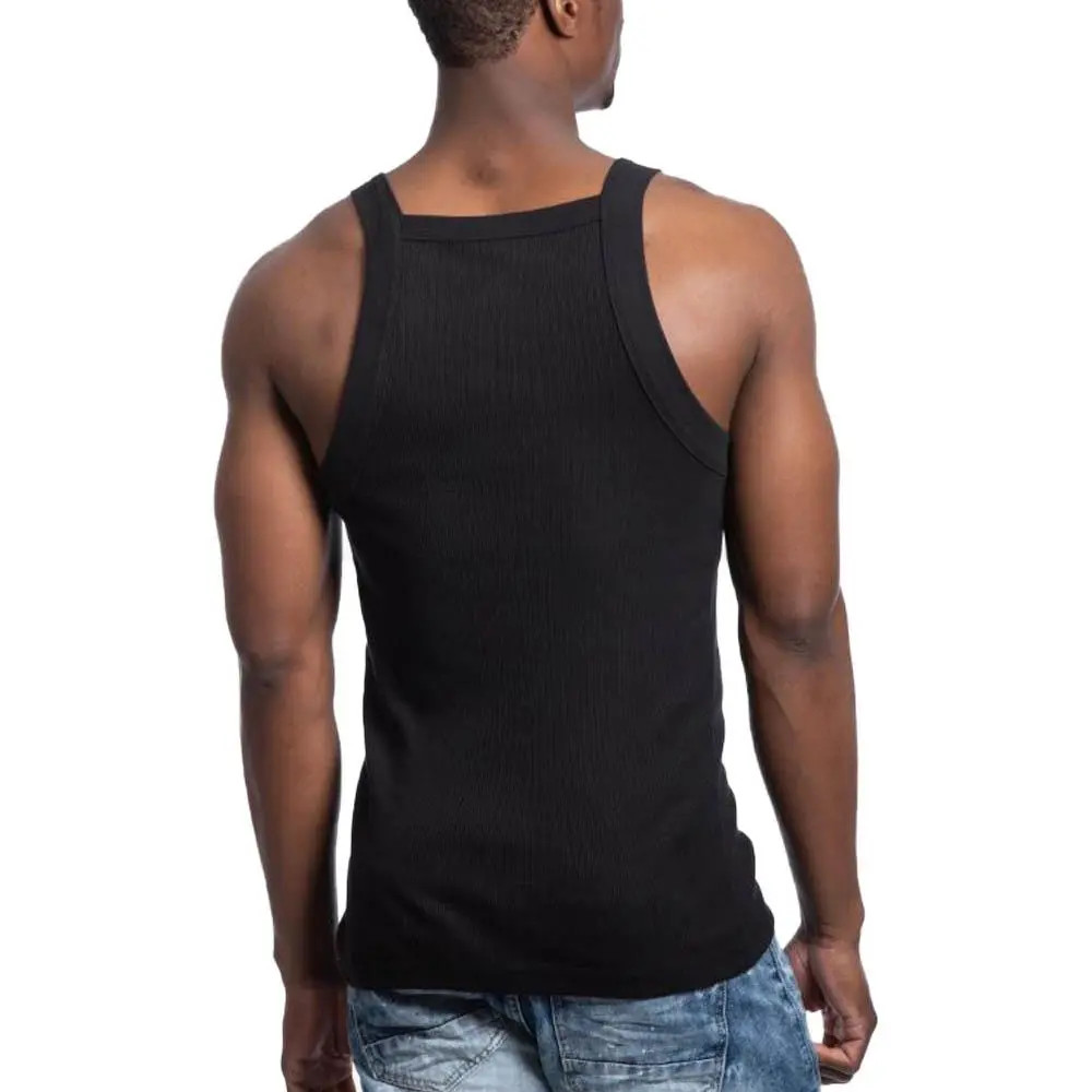 Galaxy by Harvic Men’s Solid Colored Medium Weight Tank Top Black