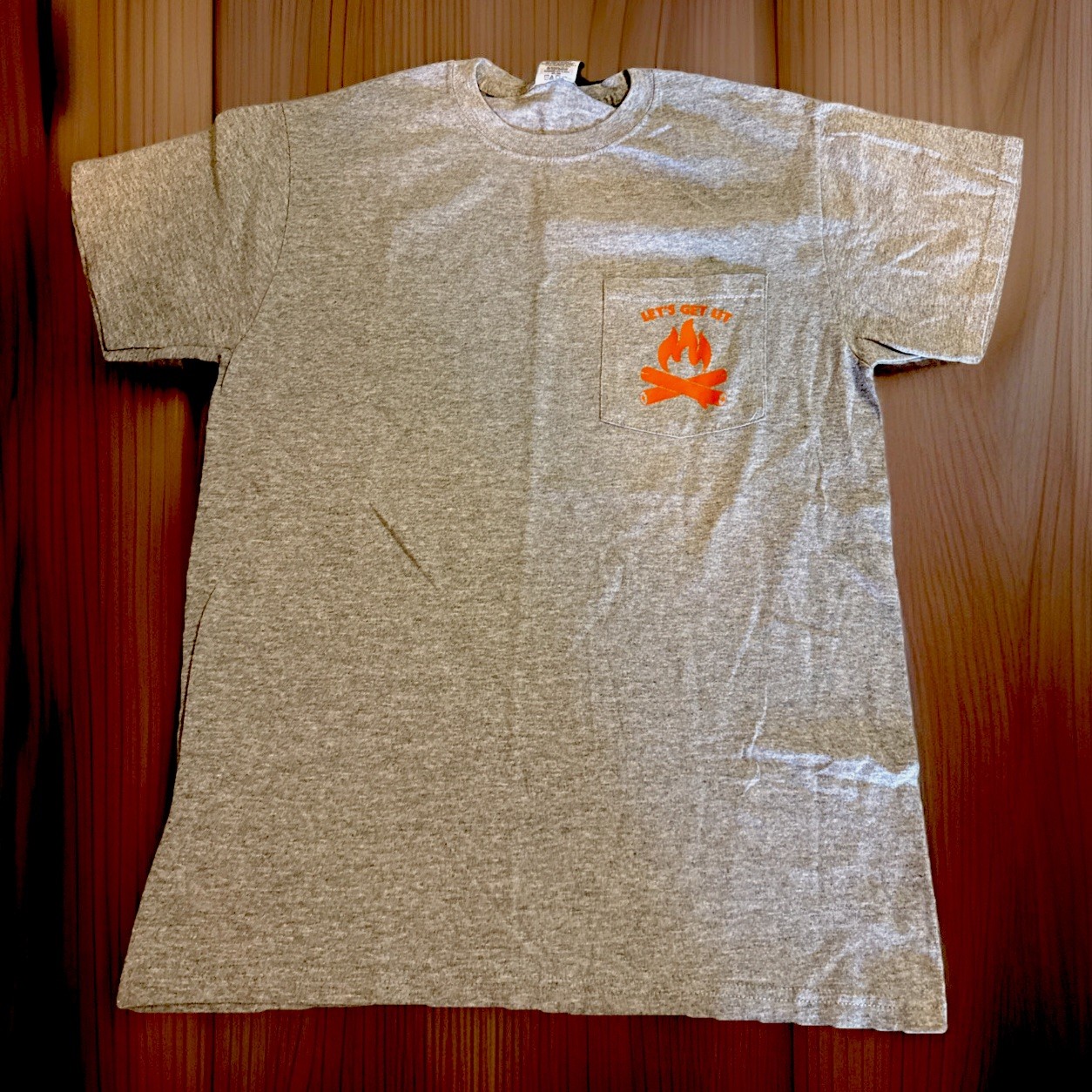 Unisex Custom T-shirt SS “Let’s Get Lit” “Welcome To Out Campsite” Gray Funny