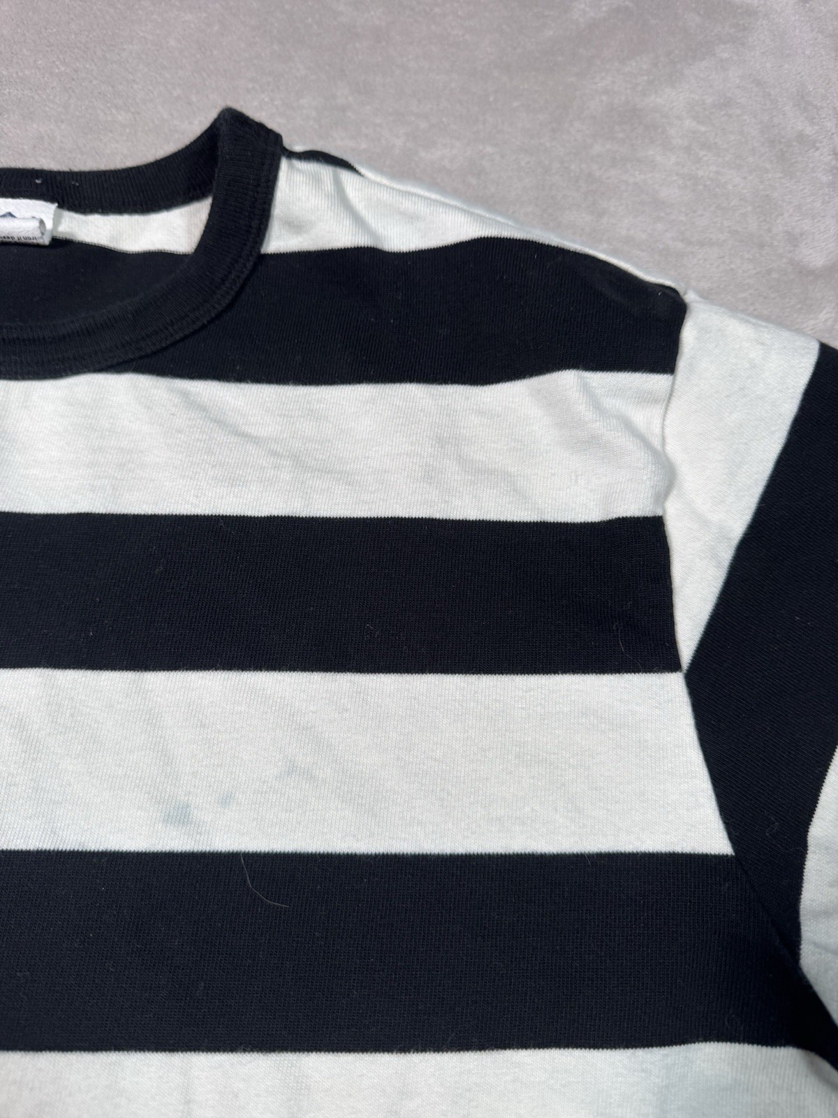 Non Stock MFG Striped Shirt Size Large Thick Cotton Single Stitch