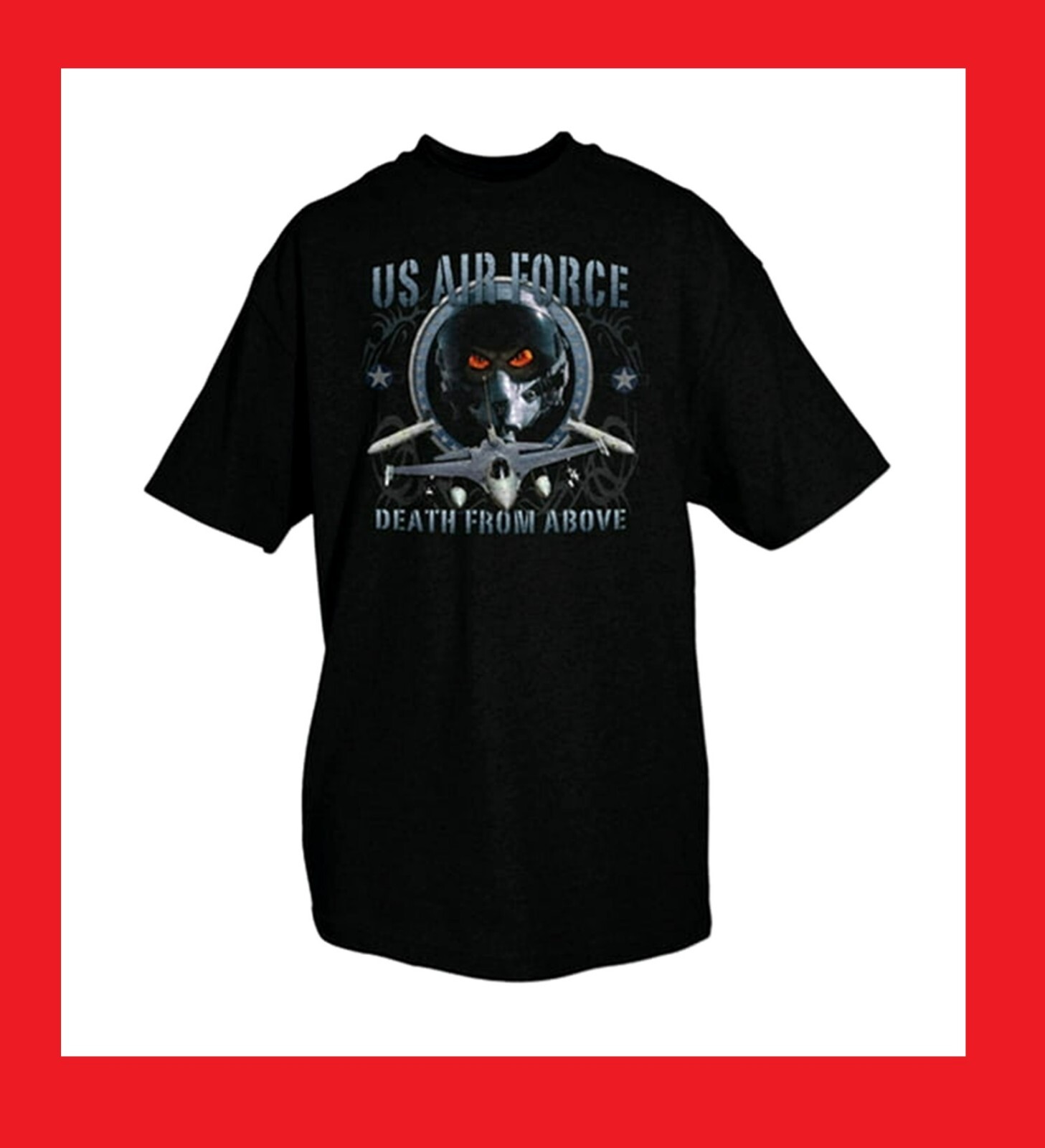 US AIR FORCE / DEATH FROM ABOVE – 100% COTTON S-SLEEVE MILITARY/VET T-SHIRT M