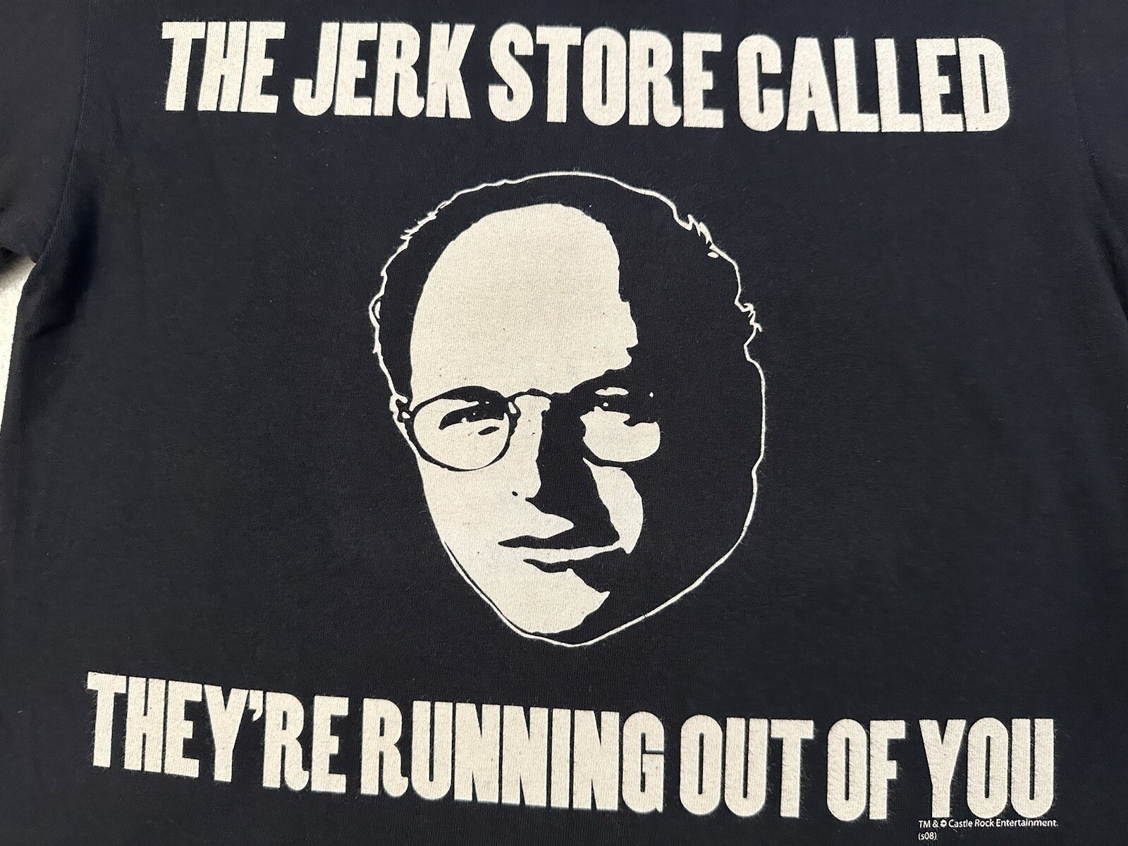 Vintage 2000s Y2K George Costanza Seinfeld TV Show Jerk Store Joke T-Shirt S NEW