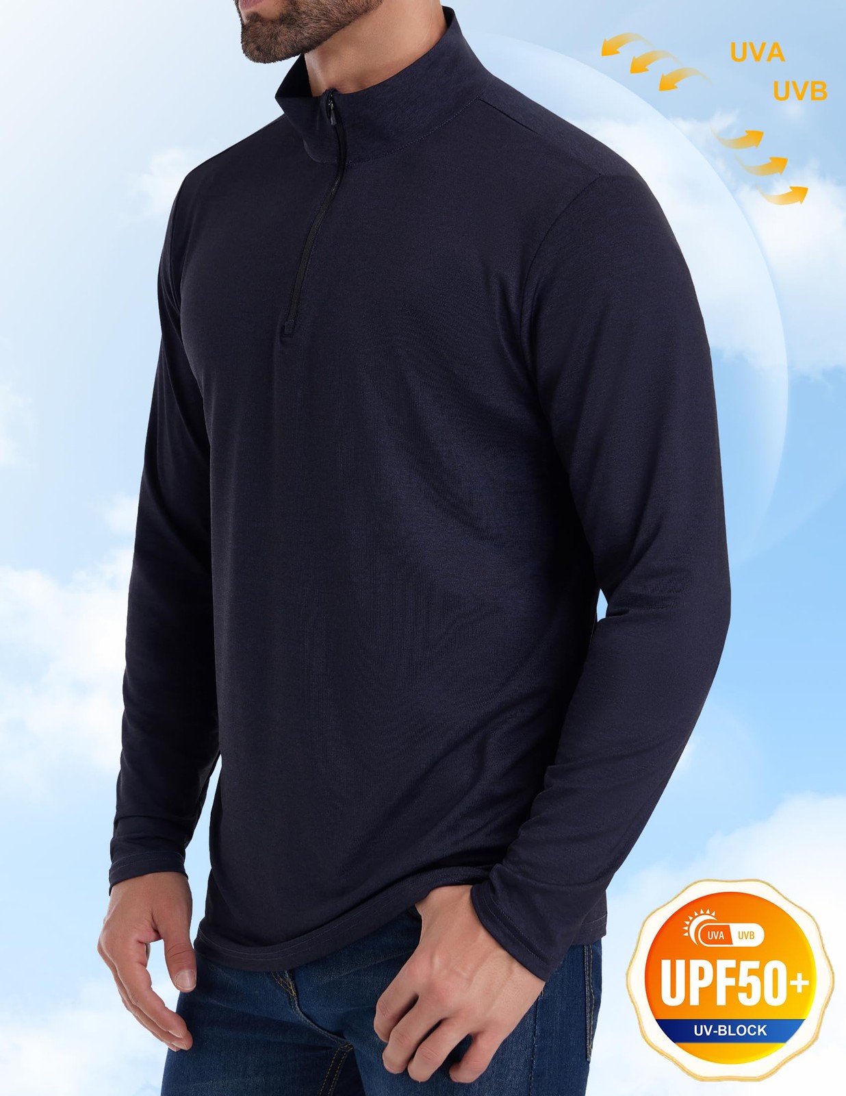 4 Pack Men’s Quarter Zip Pullover Quick Dry Active Casual Athletic Long Sleev…
