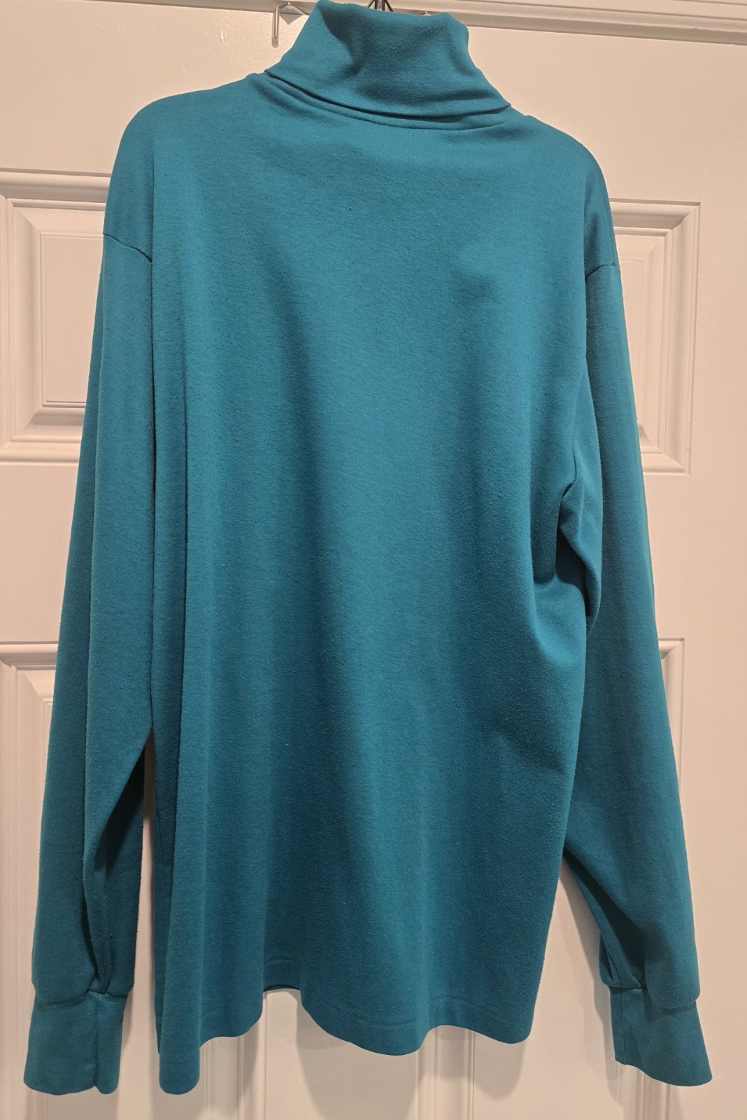 Vintage Lands’ End Shirt Men’s Large Teal Seamless Turtleneck High Neck LS USA