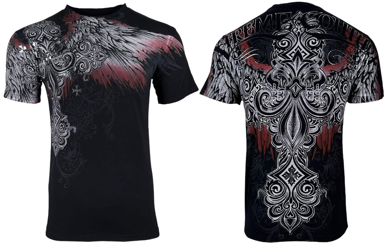 Xtreme Couture by Affliction Men’s T-Shirt Ensign Biker Cross Y2K S-5XL