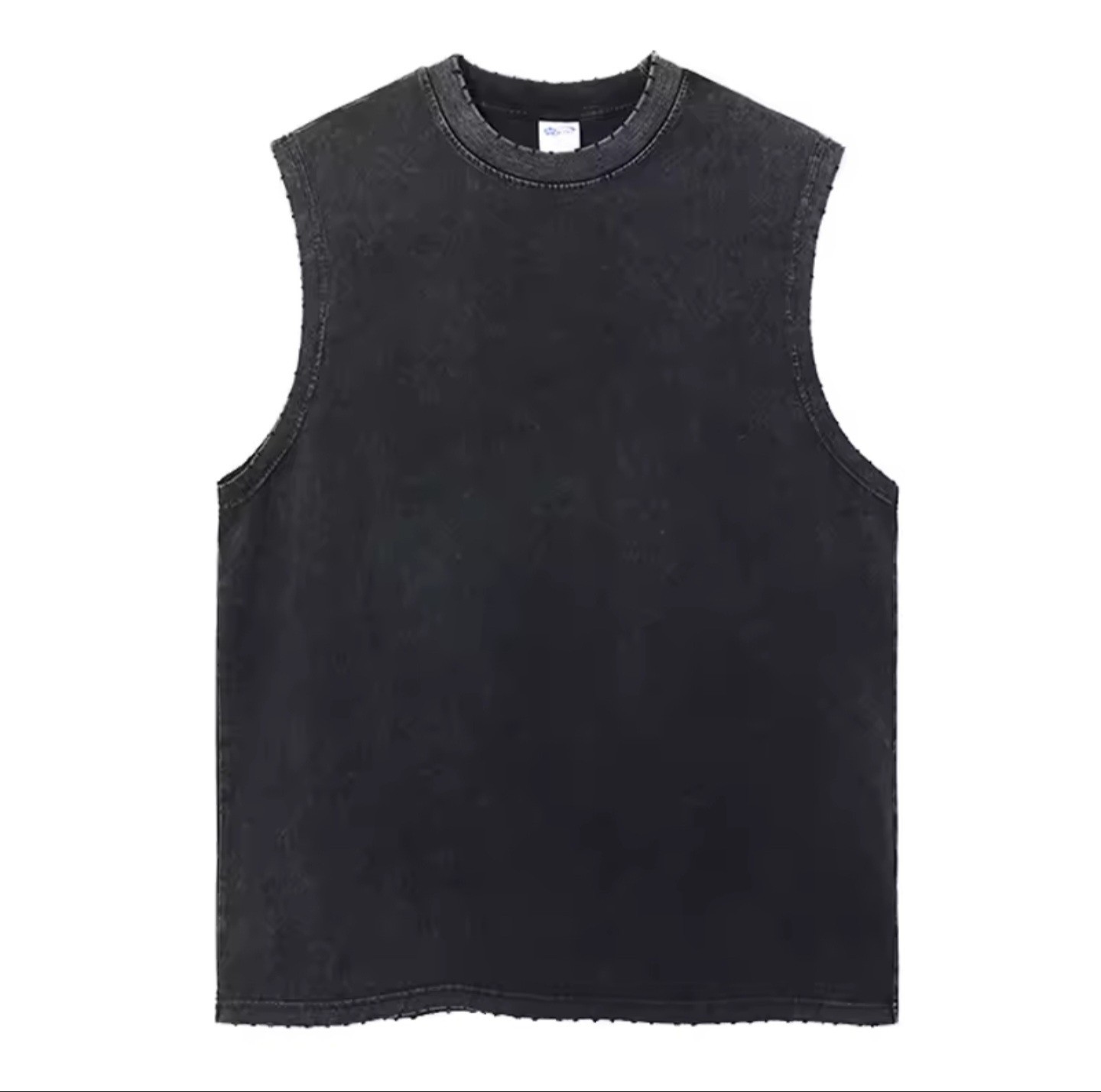 Men’s Acid Wash Muscle Shirt – Vintage Sleeveless T-Shirt, Plain