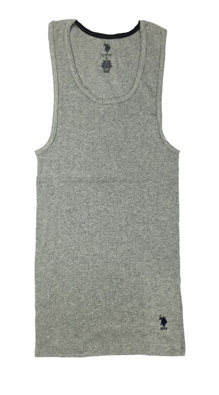 U.S. Polo Assn Men’s Cotton Ribbed Tank A Shirt Undershirt,Gray, Size S, M, L,XL