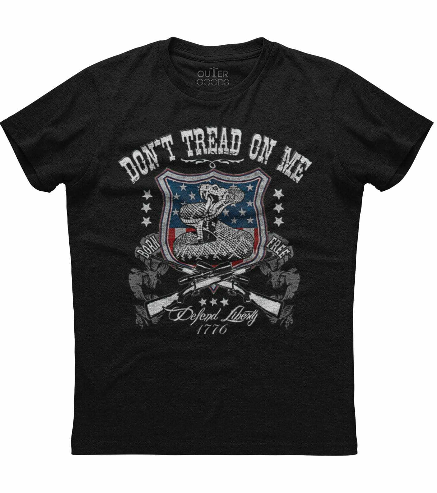 Don’t Tread On Me Defend Liberty, Patriotic Men’s New Black Trending T-shirt