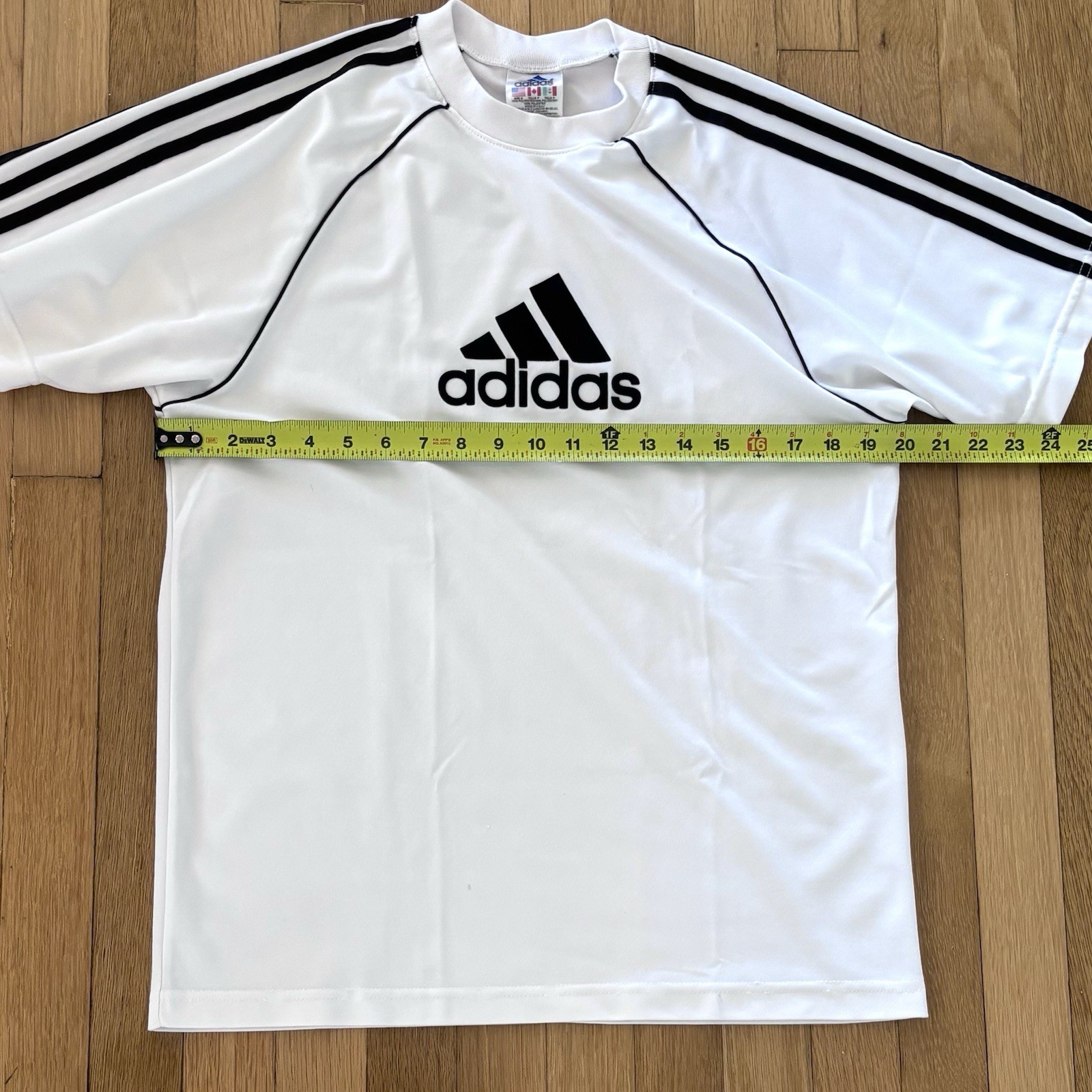 Vintage 90s Adidas Jersey Shirt S Mens White Made in USA Velvet Trefoil Gorpcore